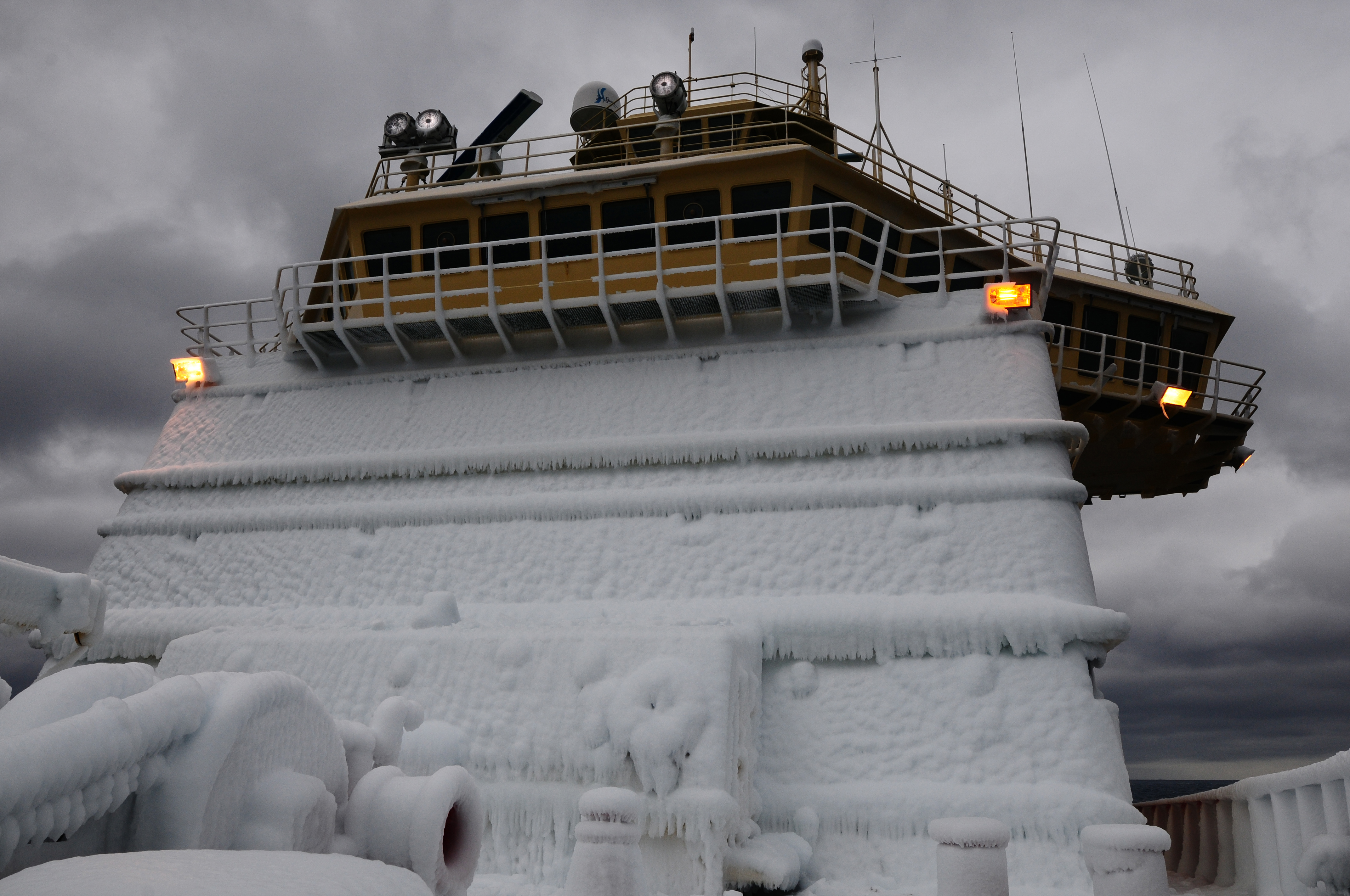 ice covered ship