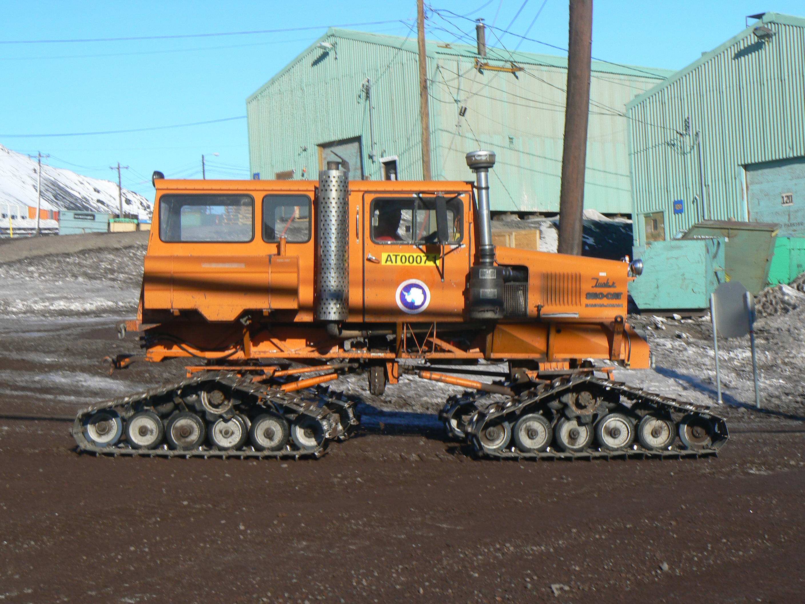 A large tracked vehicle.