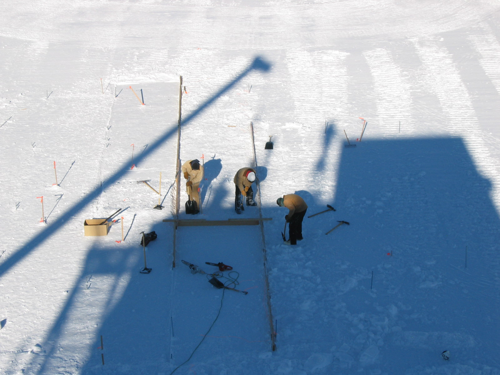 Construction on snow.