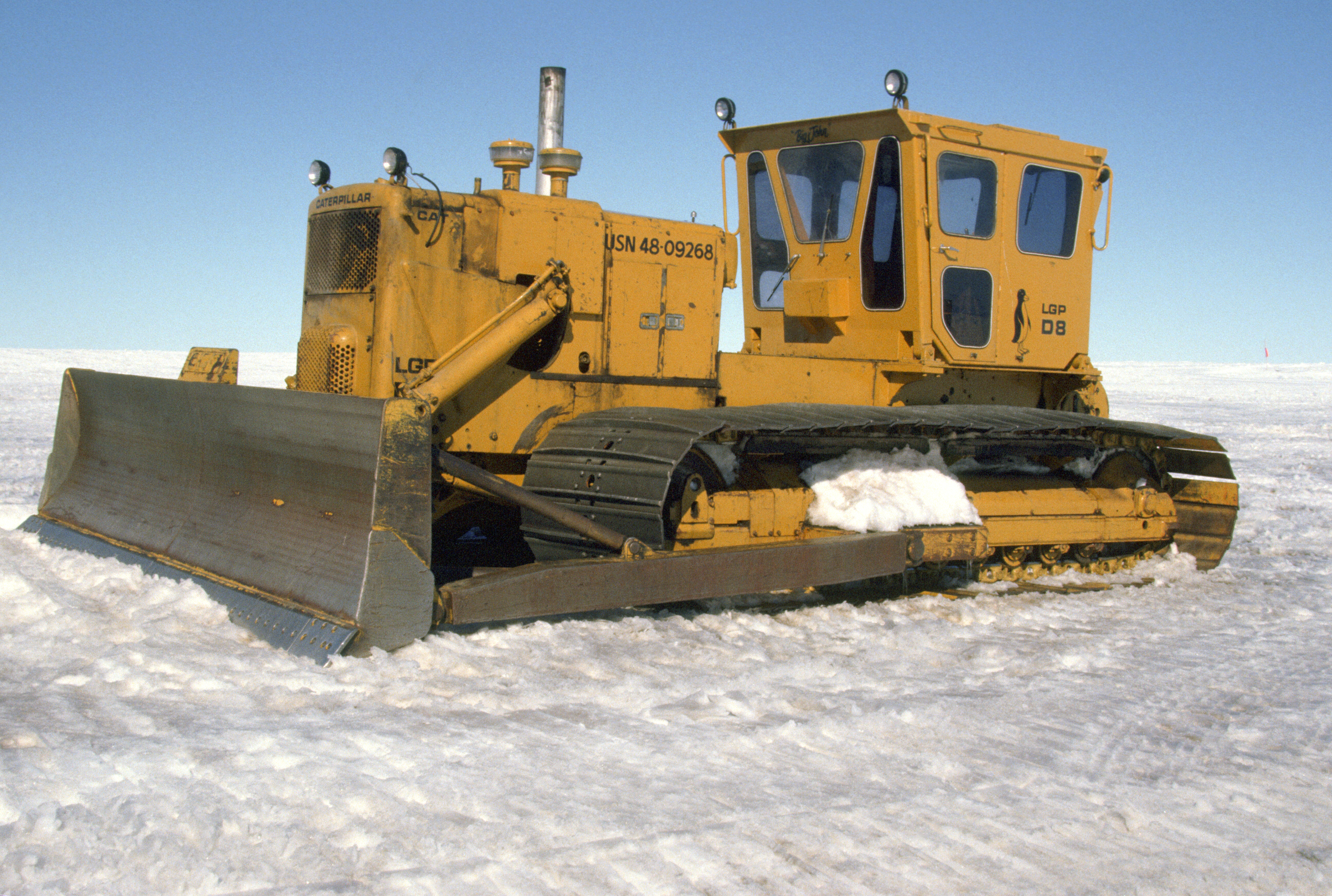 A Caterpillar D-8 tractor.