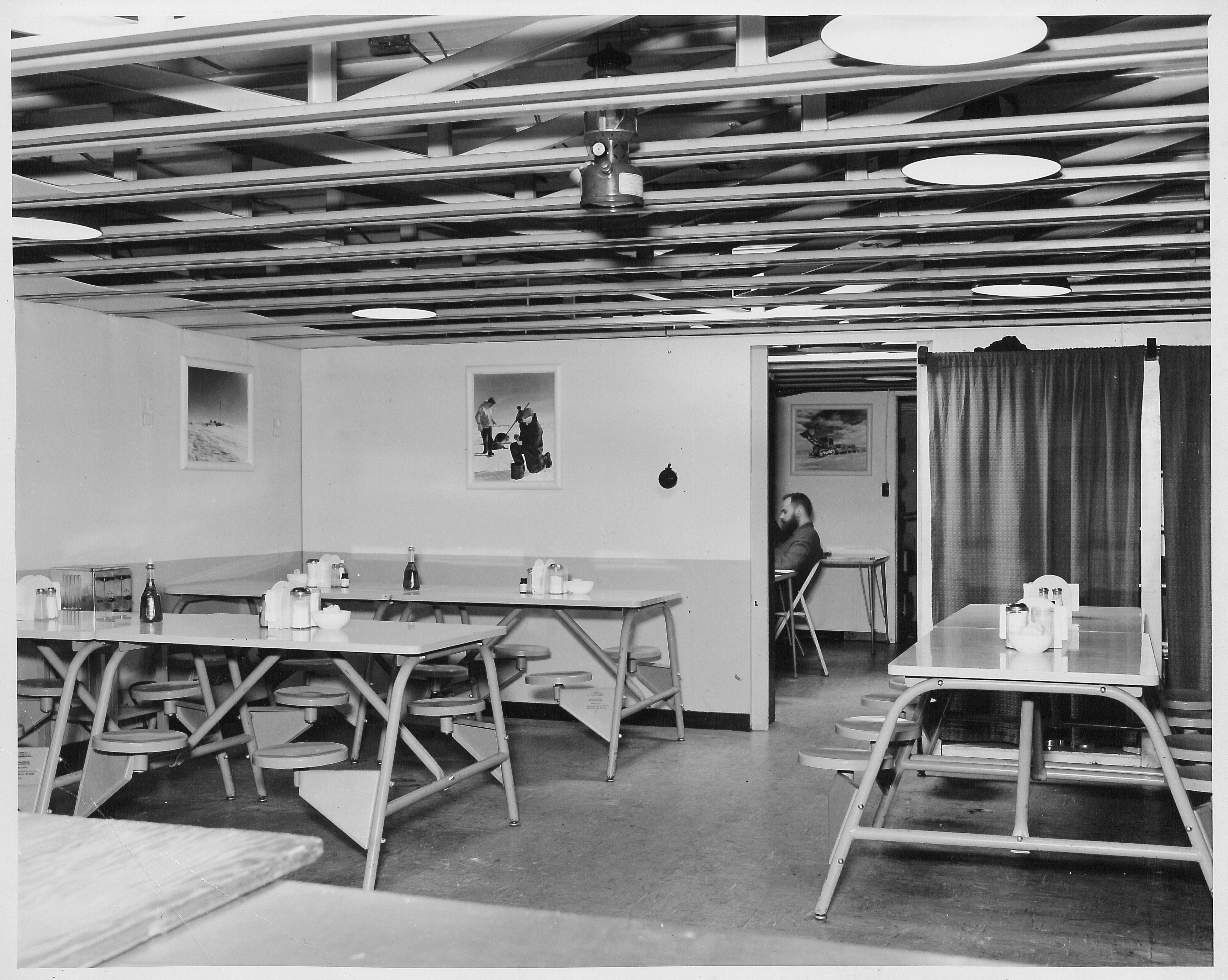 Inside a cafeteria area.