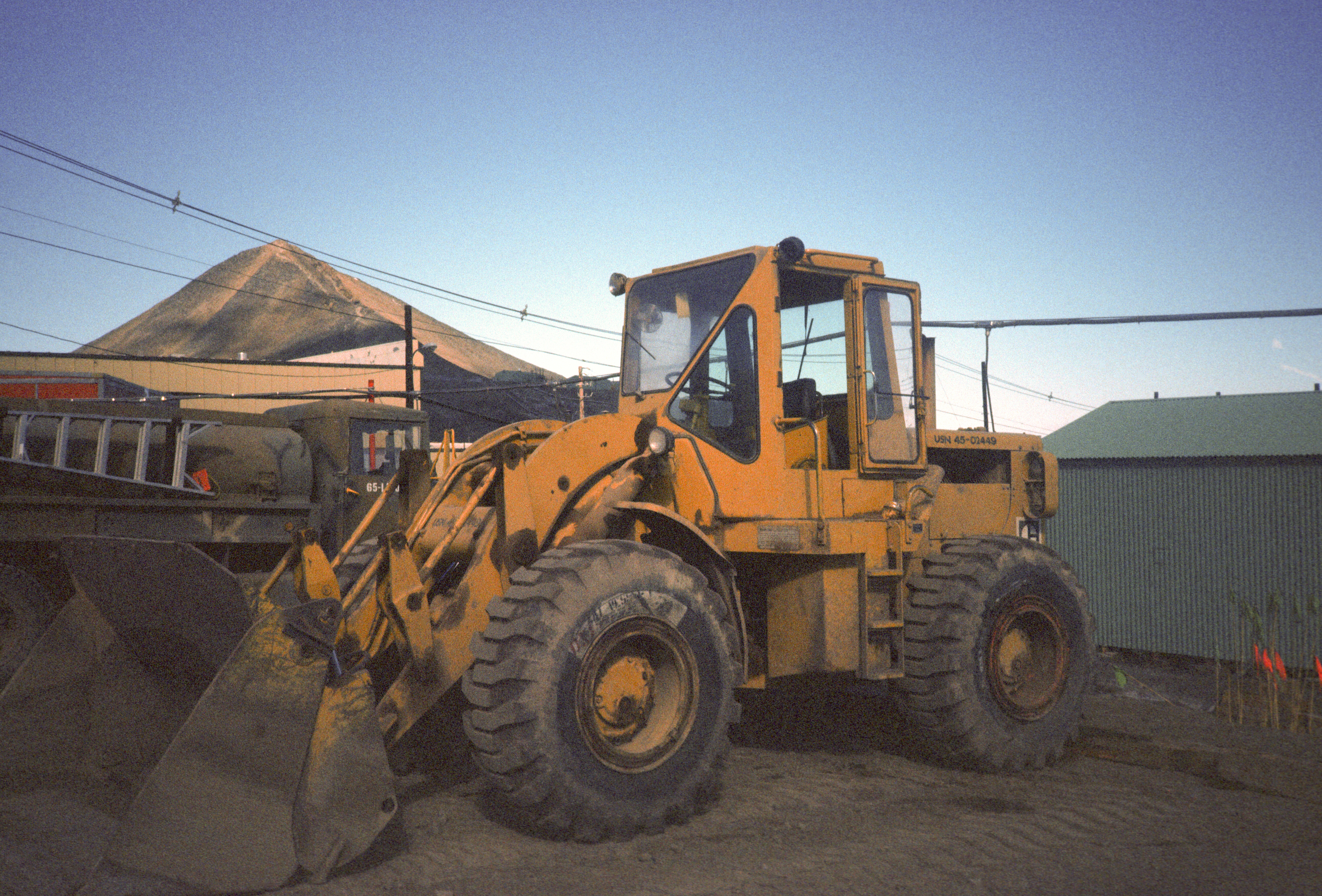 A Caterpillar front end loader tractor.