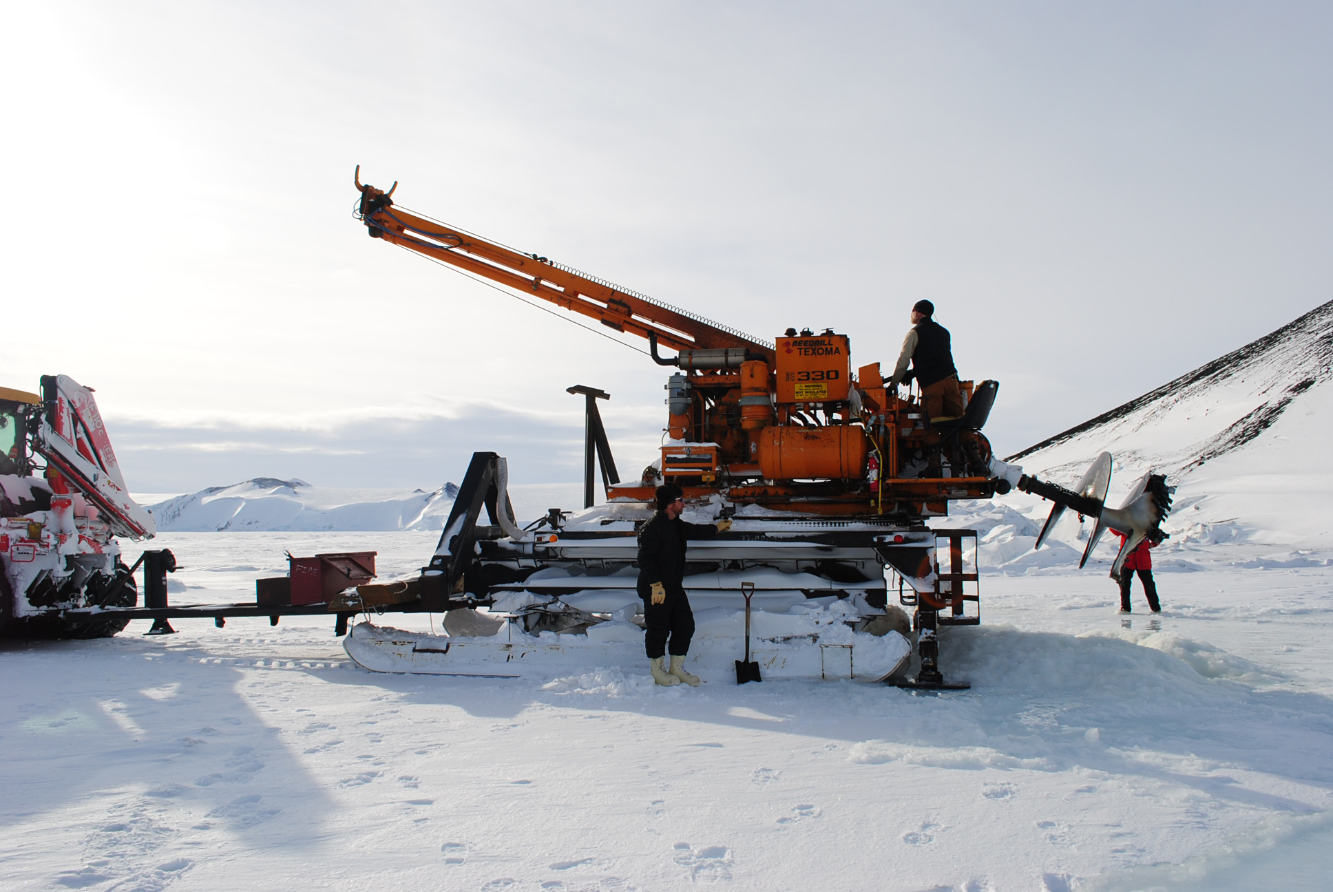 A large ice drill.