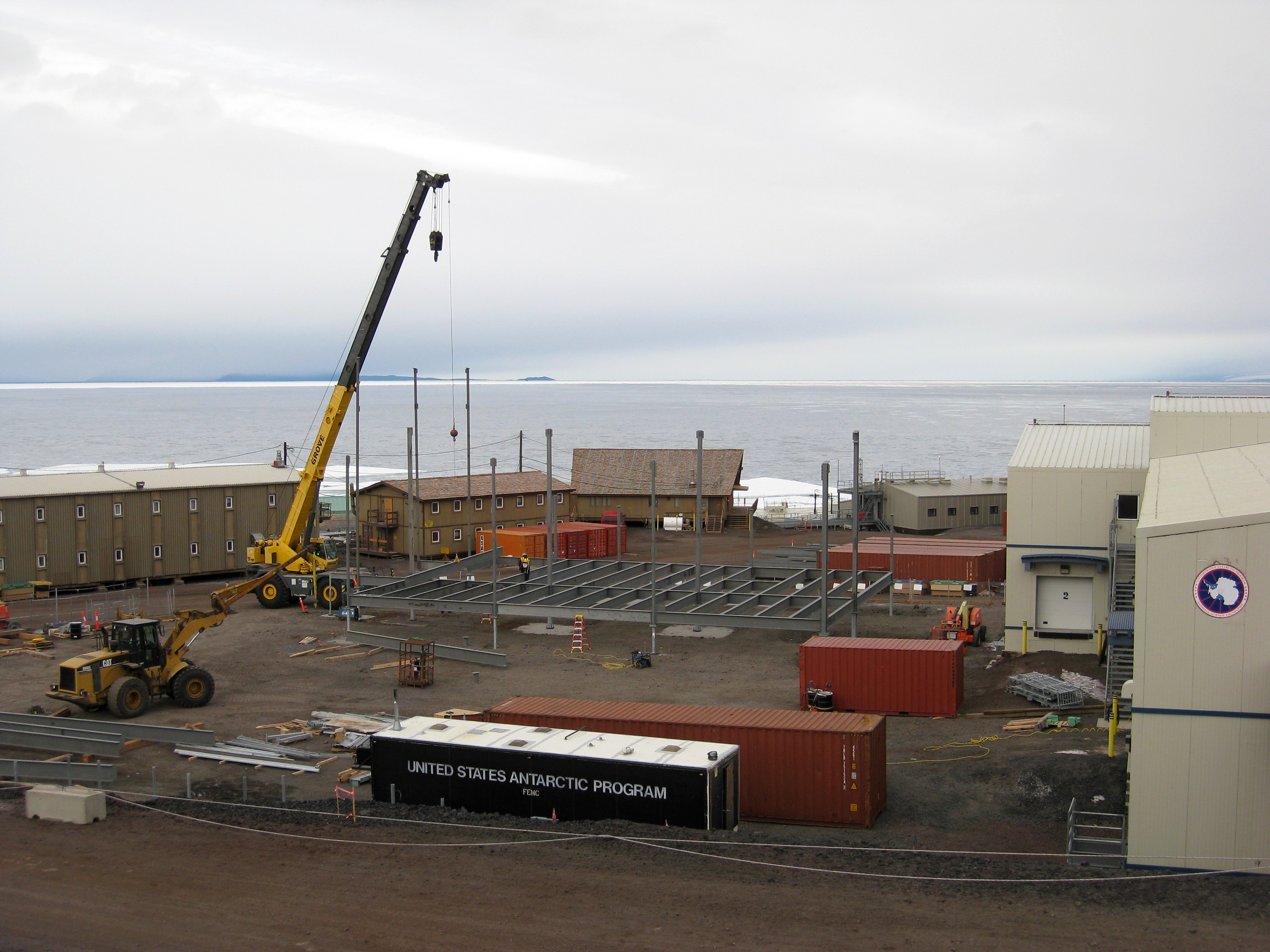 Construction work with a crane.