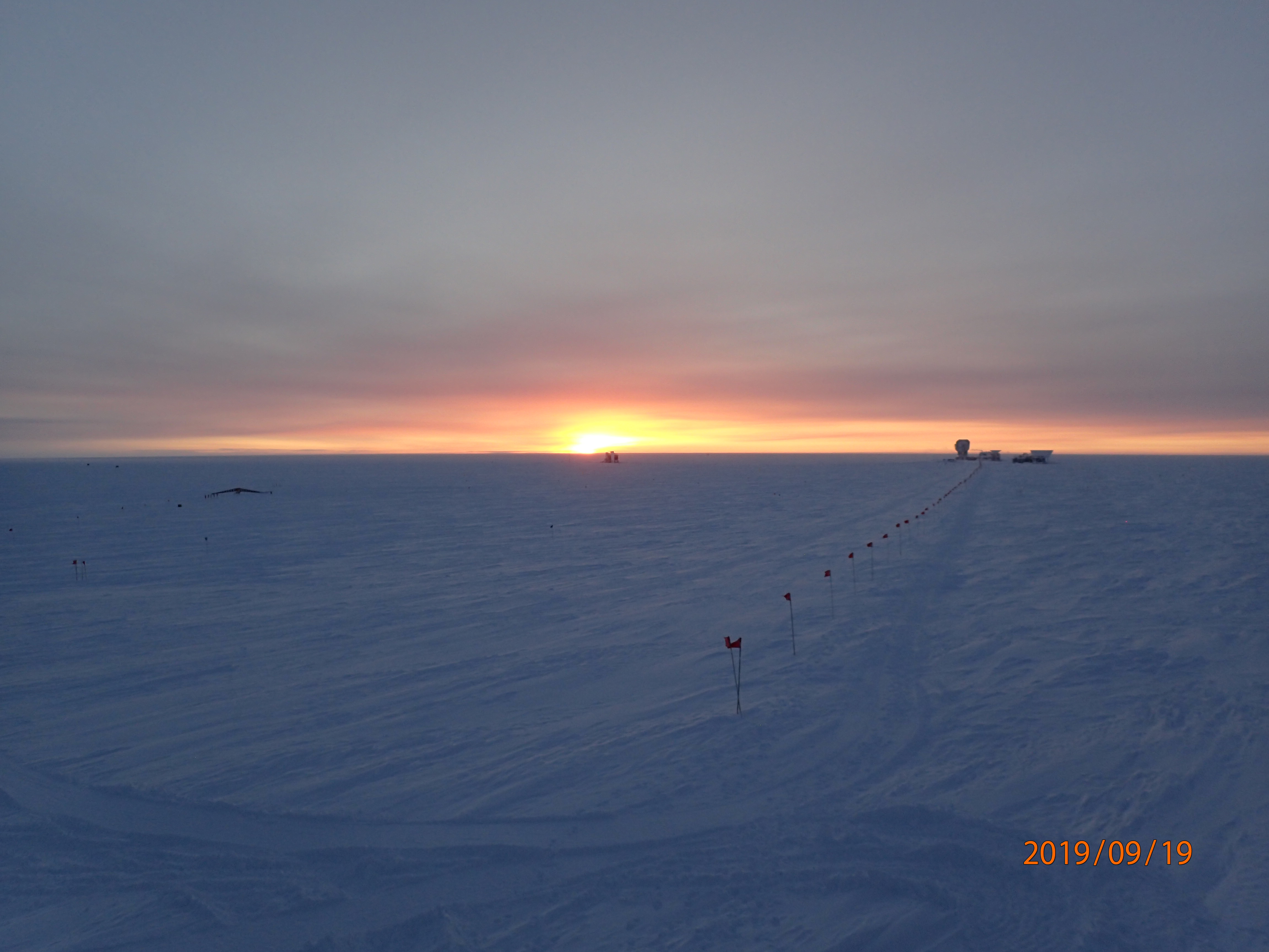 The sunrise over the polar plateau.