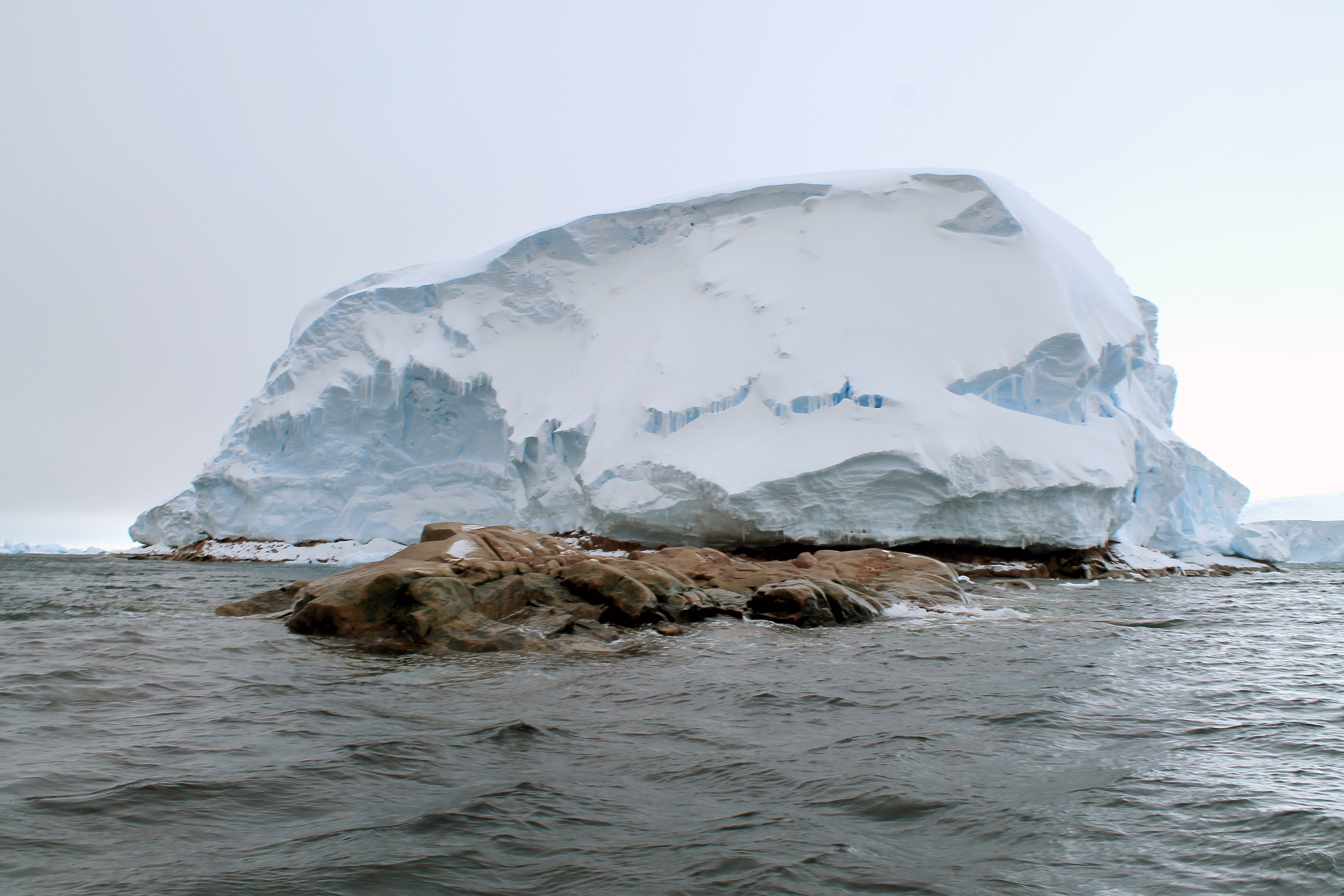 A snow-covered island.