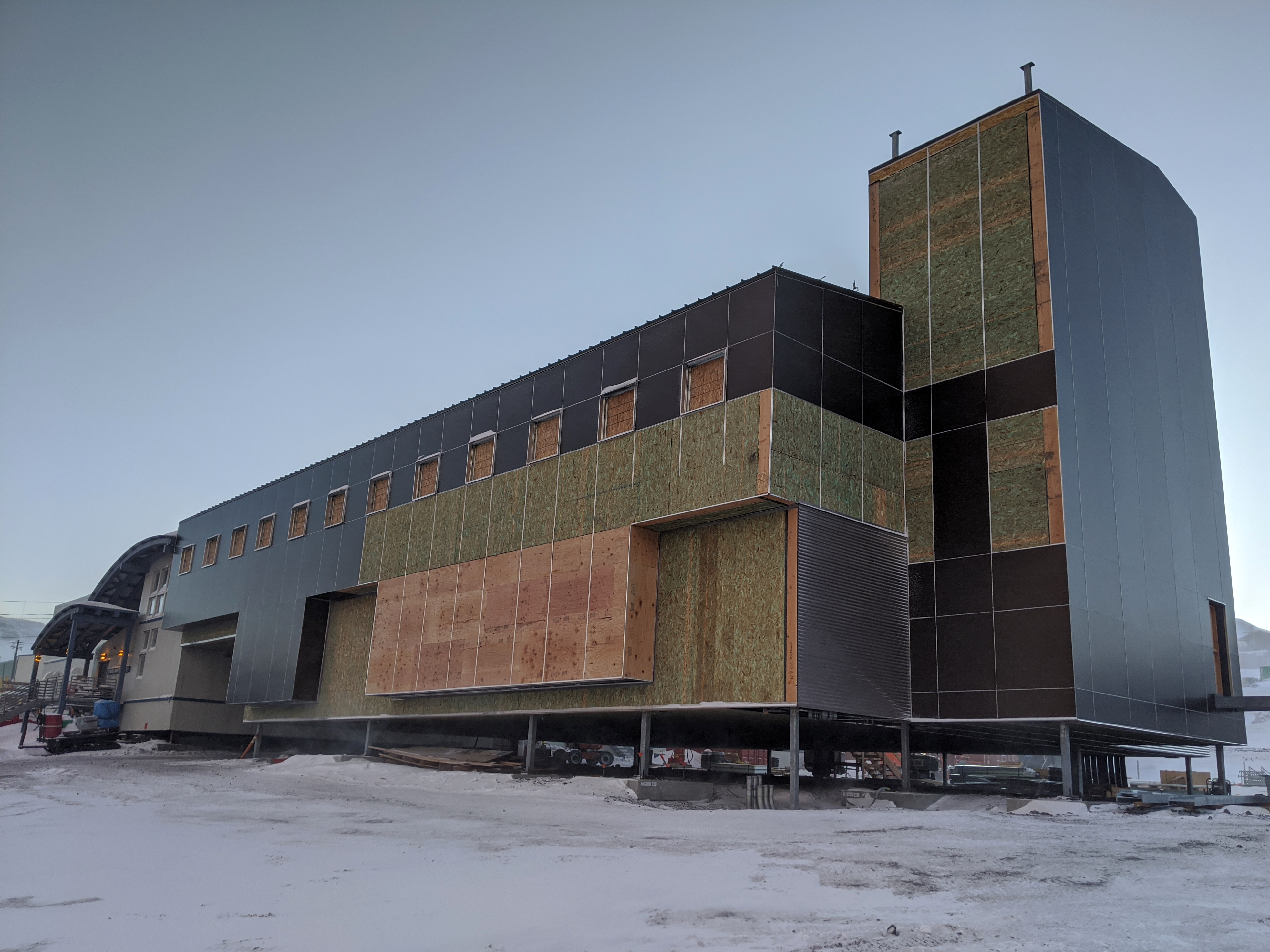 Construction work on a new building.