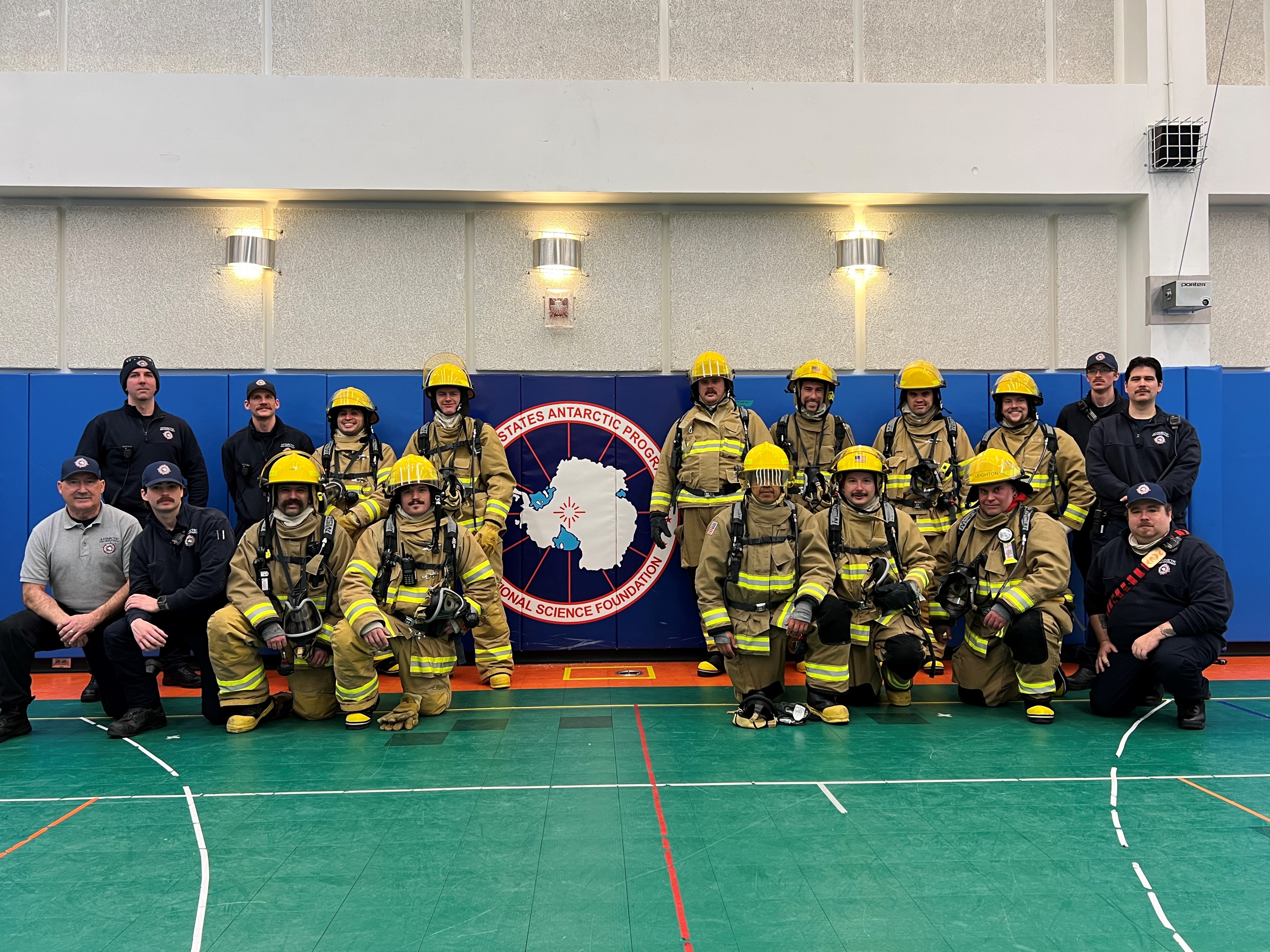 South Pole emergency response team fire brigade group photo