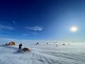 Research tent site in Antarctica face harsh winds