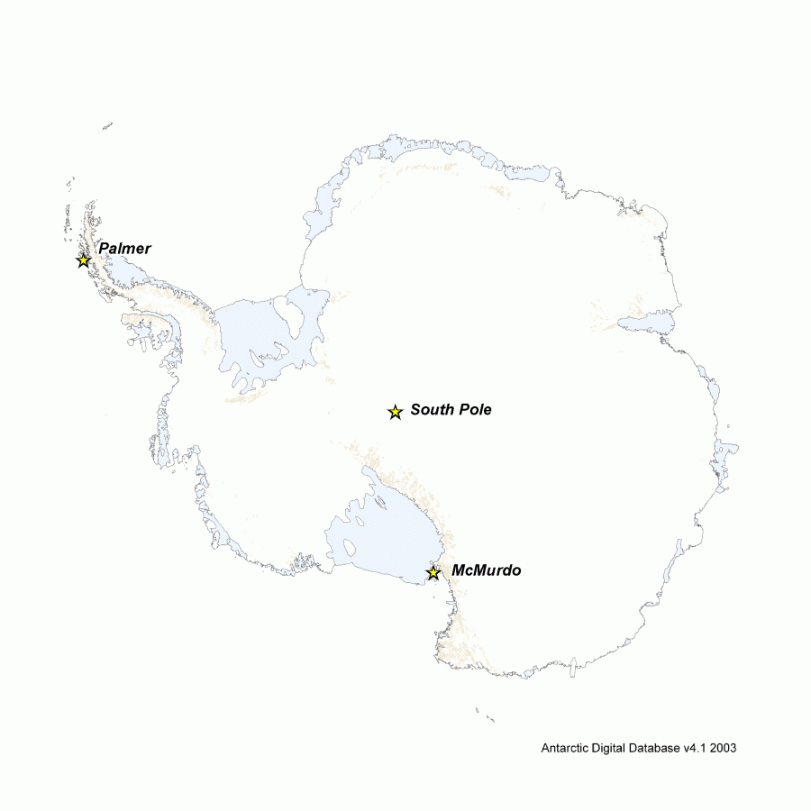 Map of Antarctica.