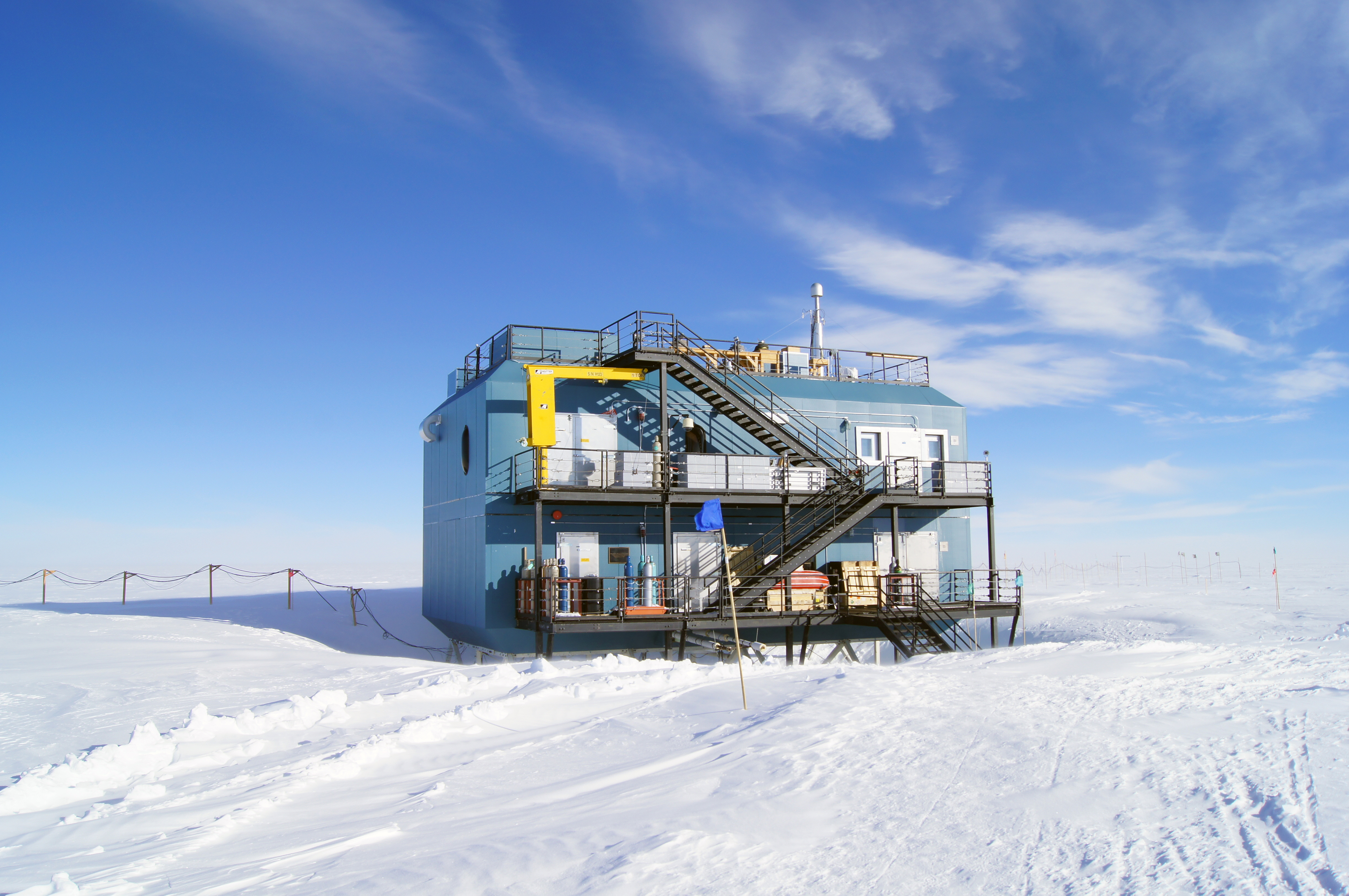 A building on snow.