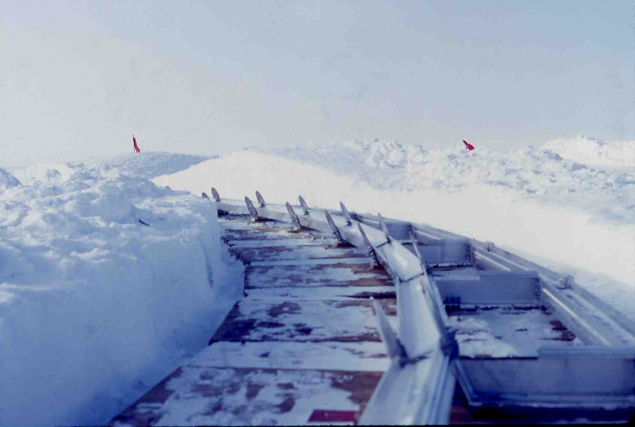 Construction on snow.