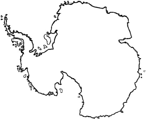 antarctica outline on earth