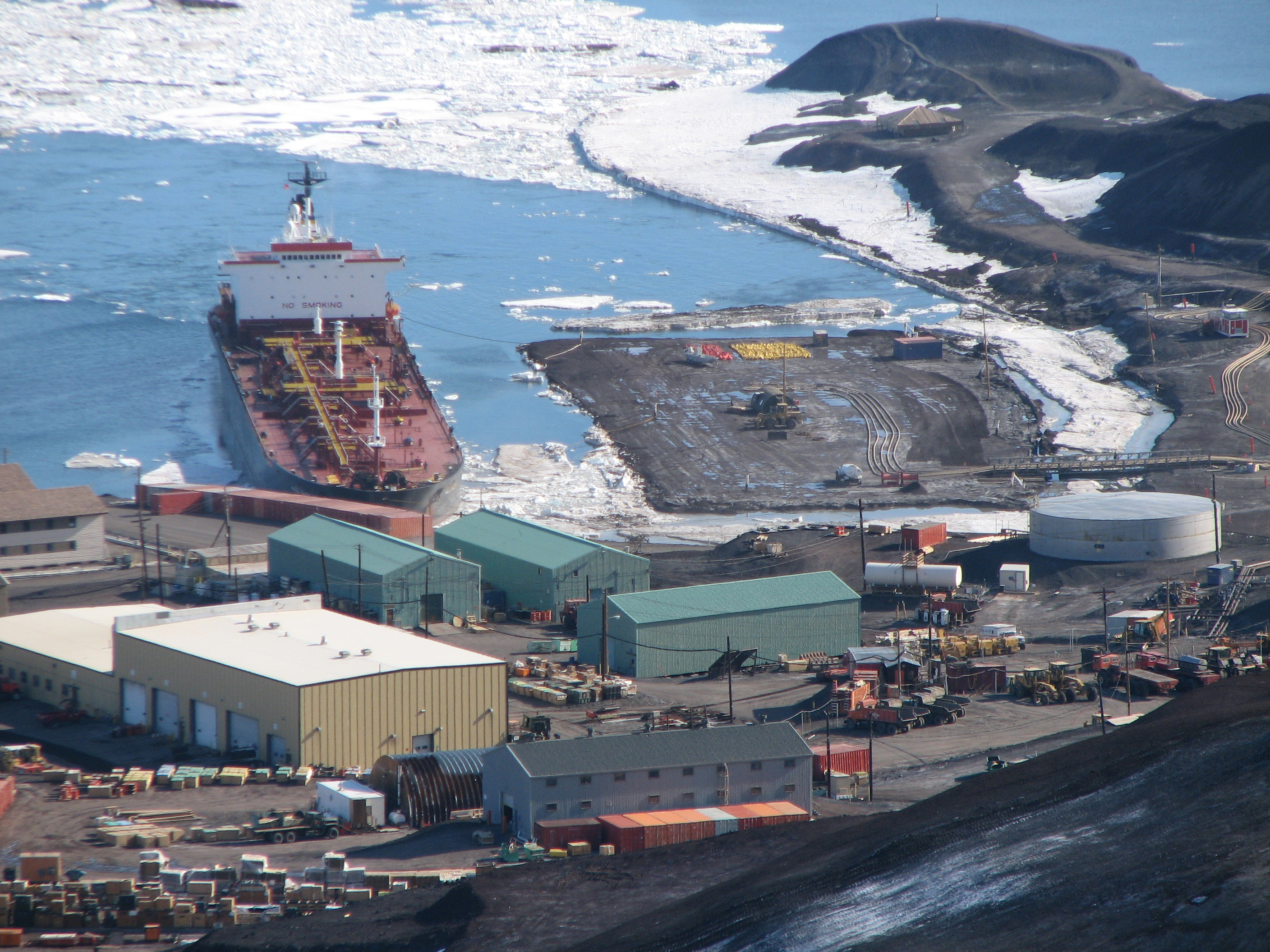 A docked ship.