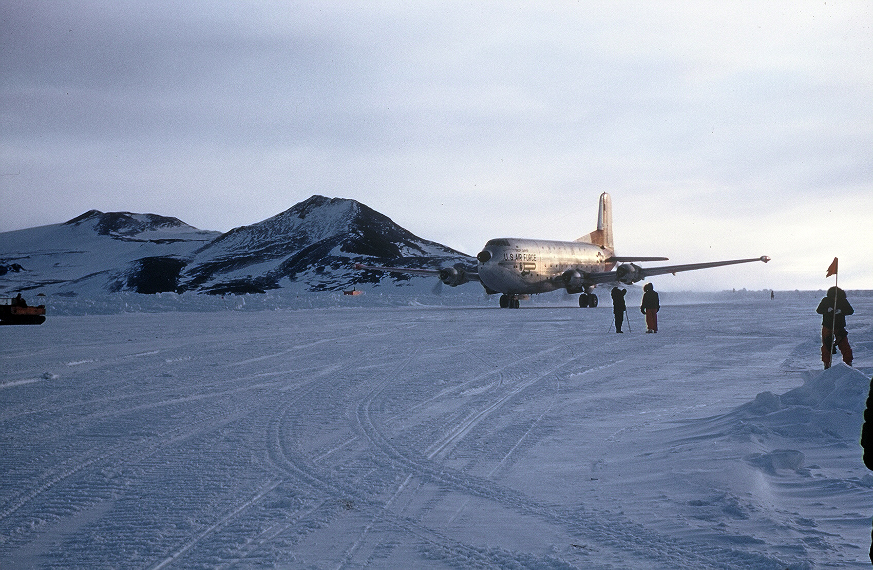 An airplane on ice.