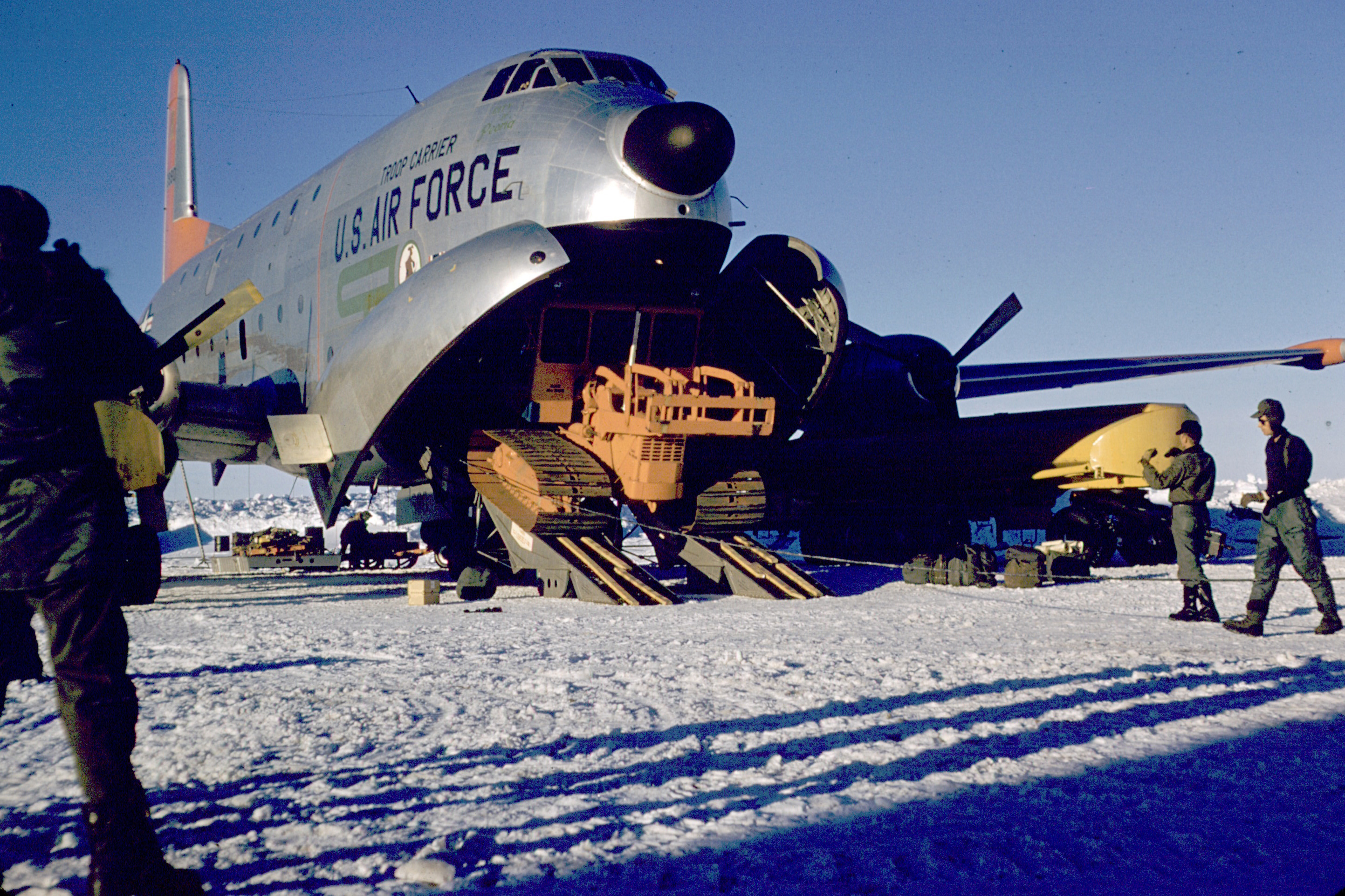 Cargo being unloaded from a plane.