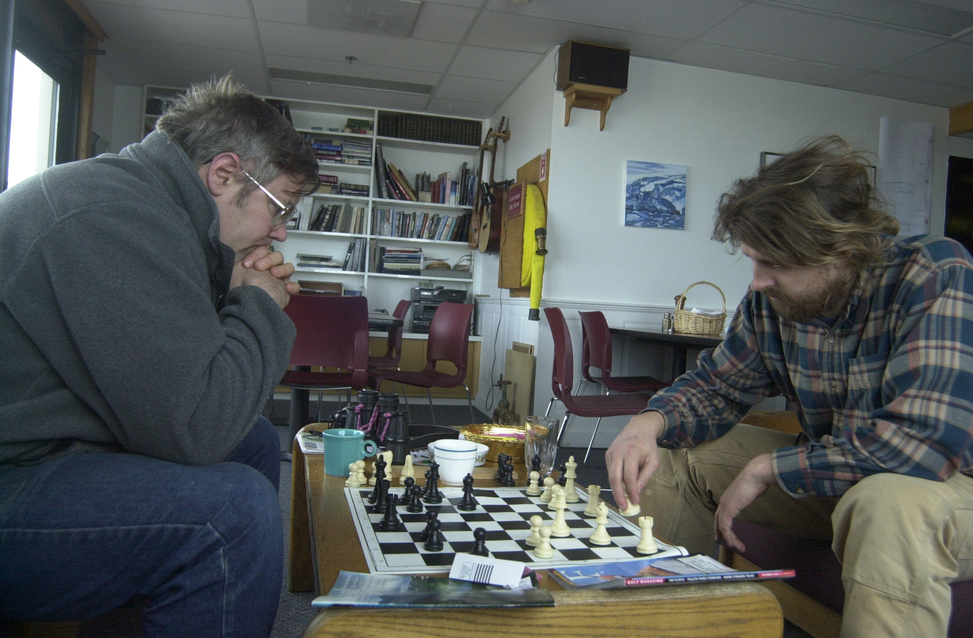 Two men playing chess.