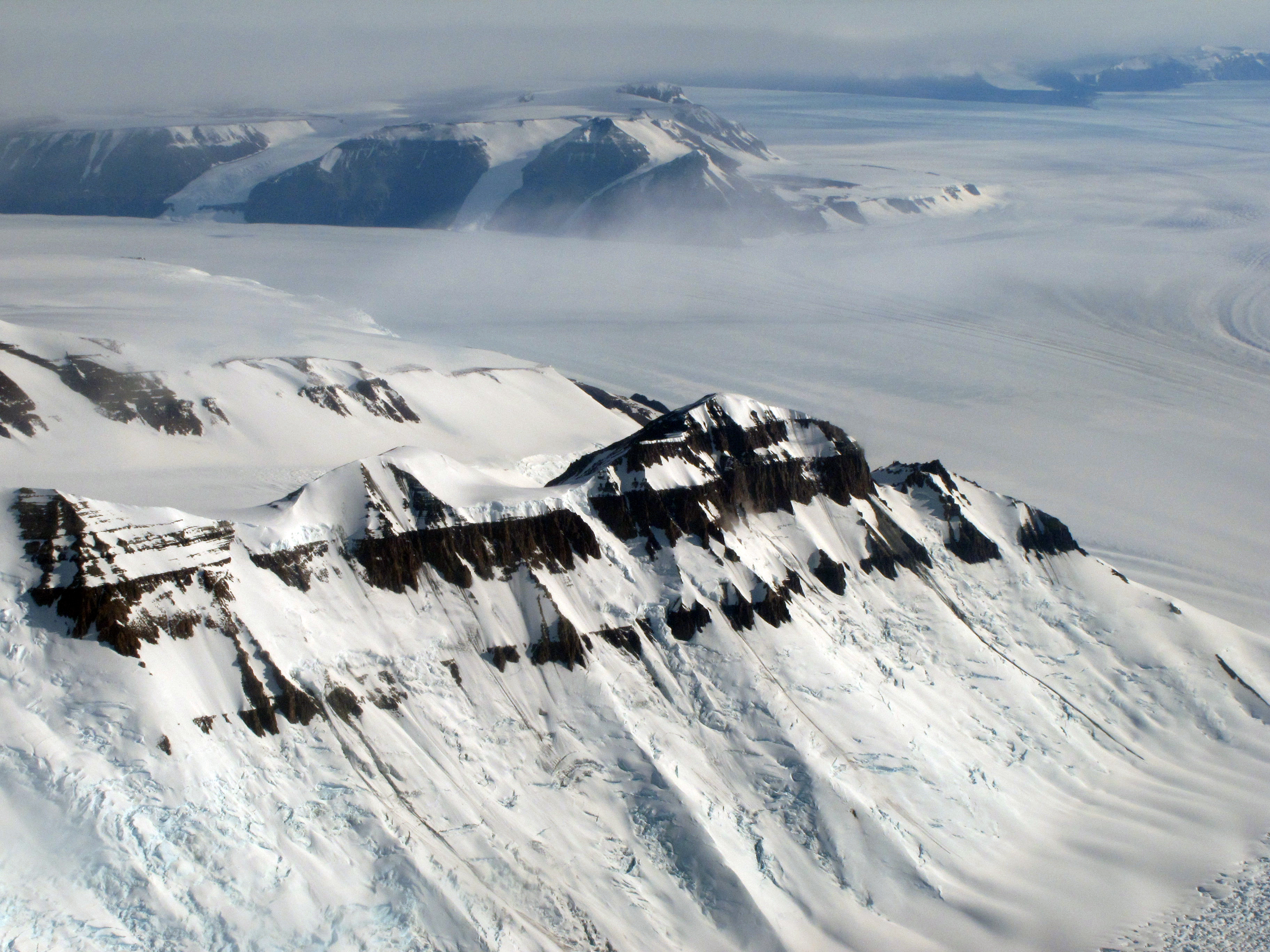 Mountains, glaciers.