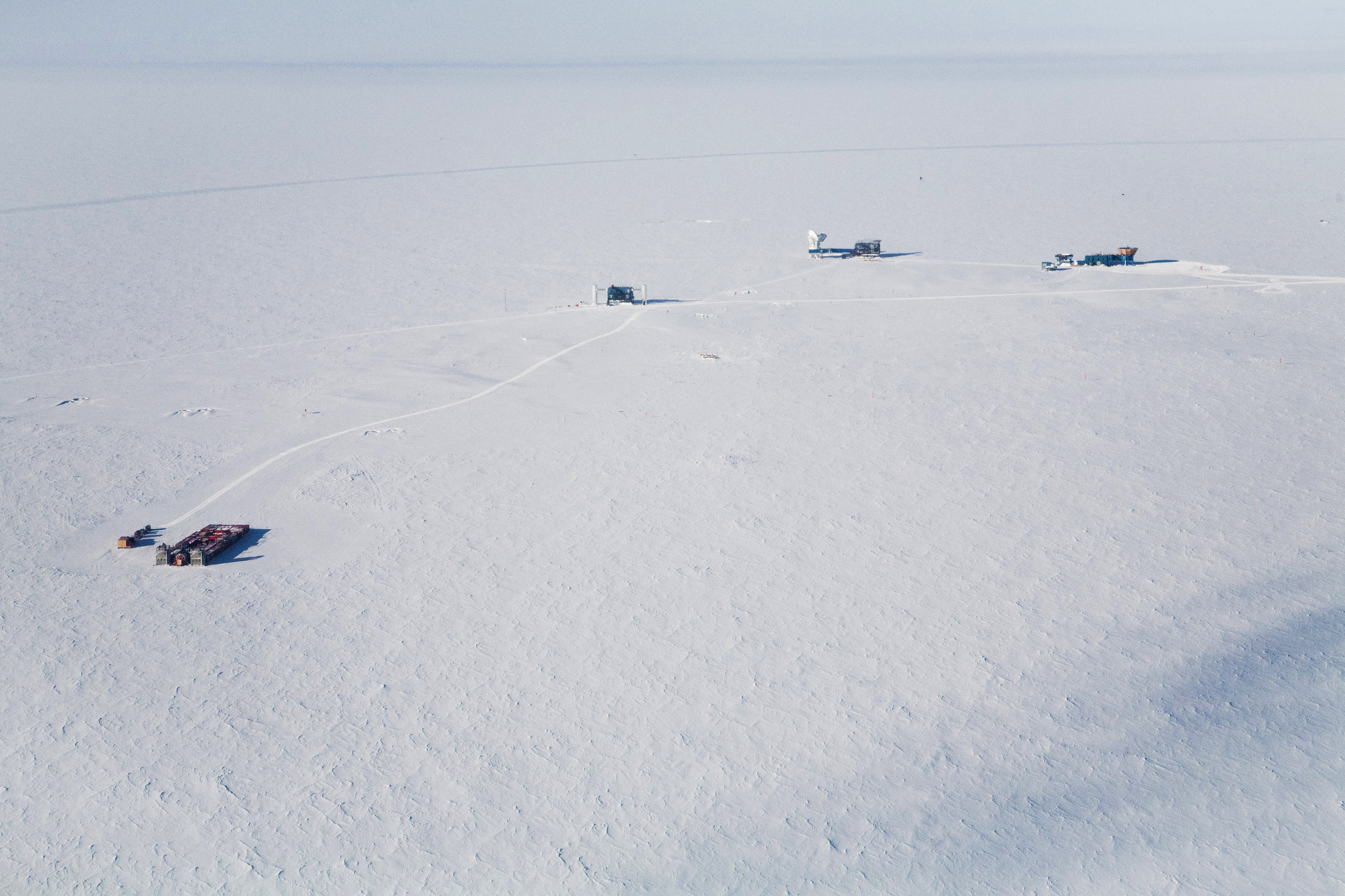 Buildings on snow.