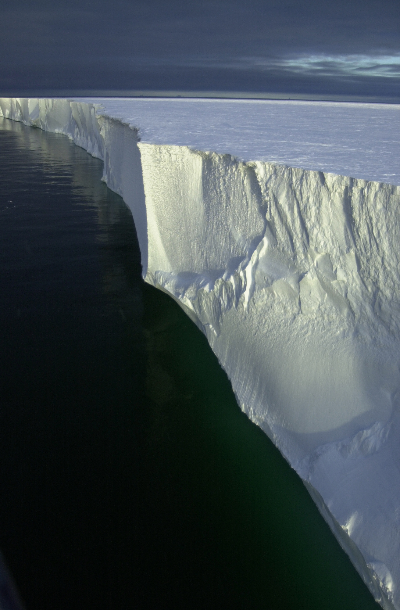 Aerial view of an enormous iceberg.