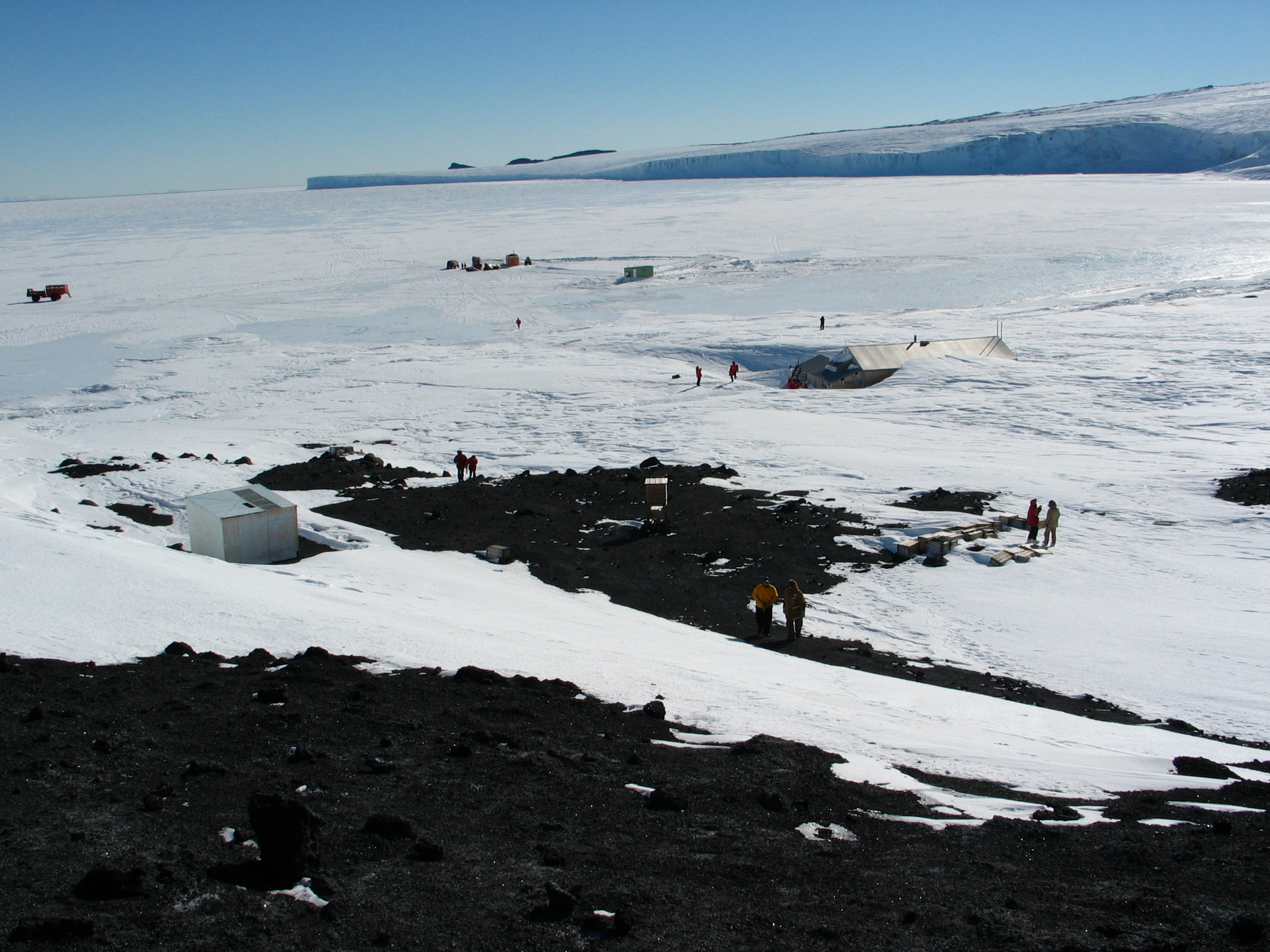 Snow, ice and a glacier.