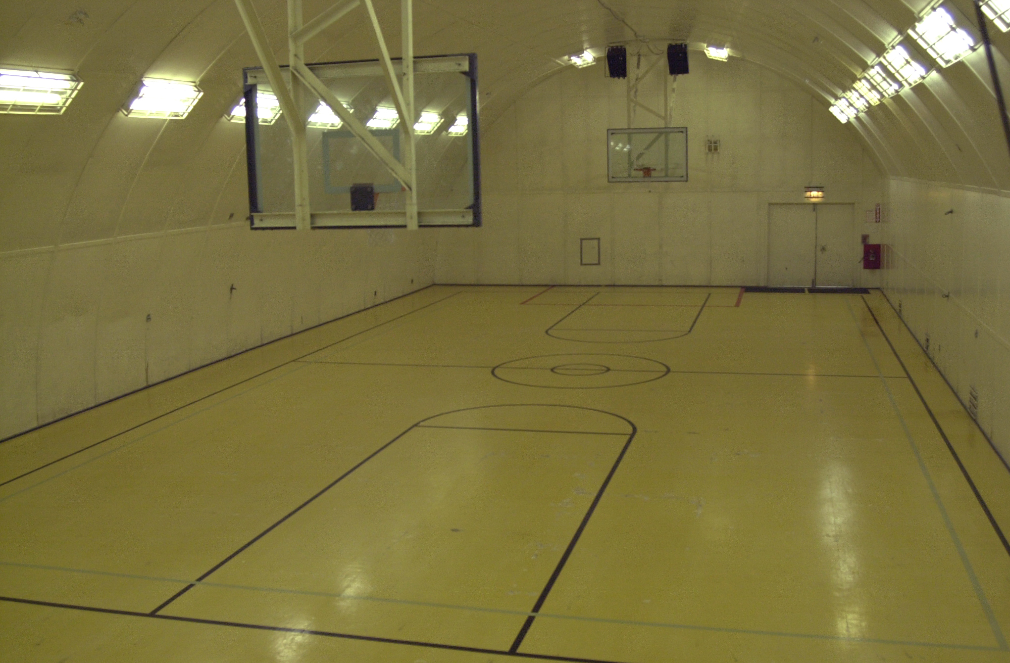 The inside of a gymnasium.