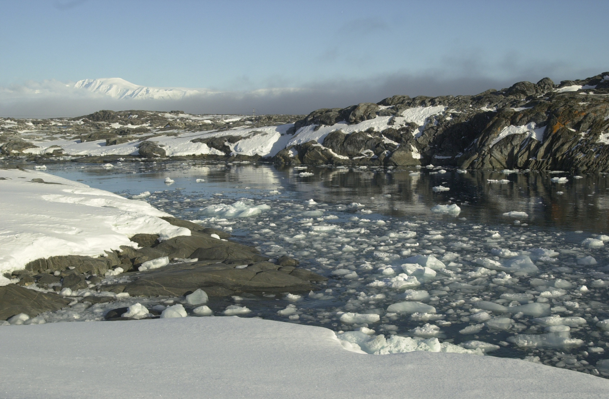 Snow and water.