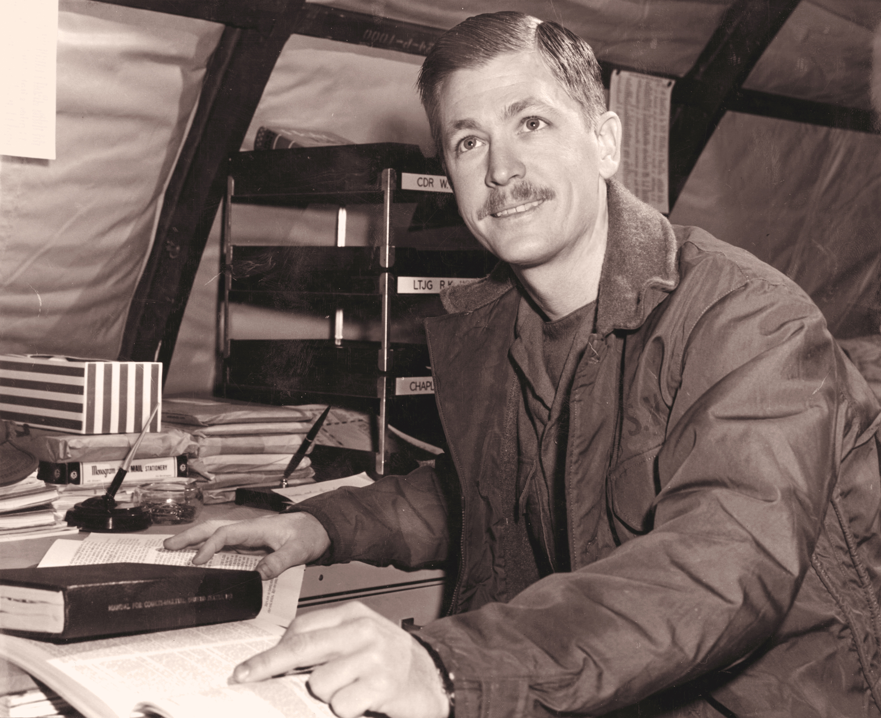 A man at desk.