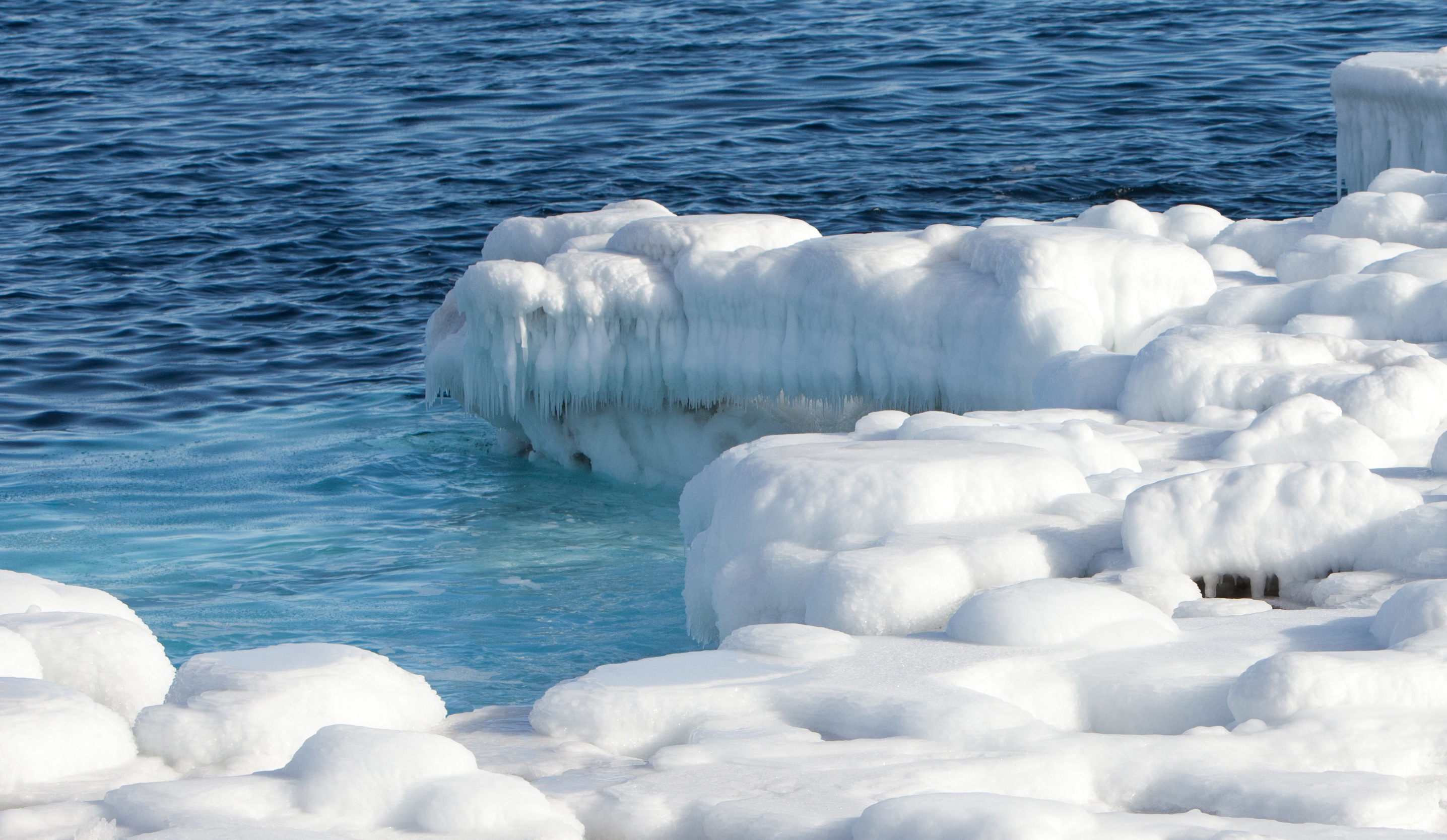 Icy shoreline.