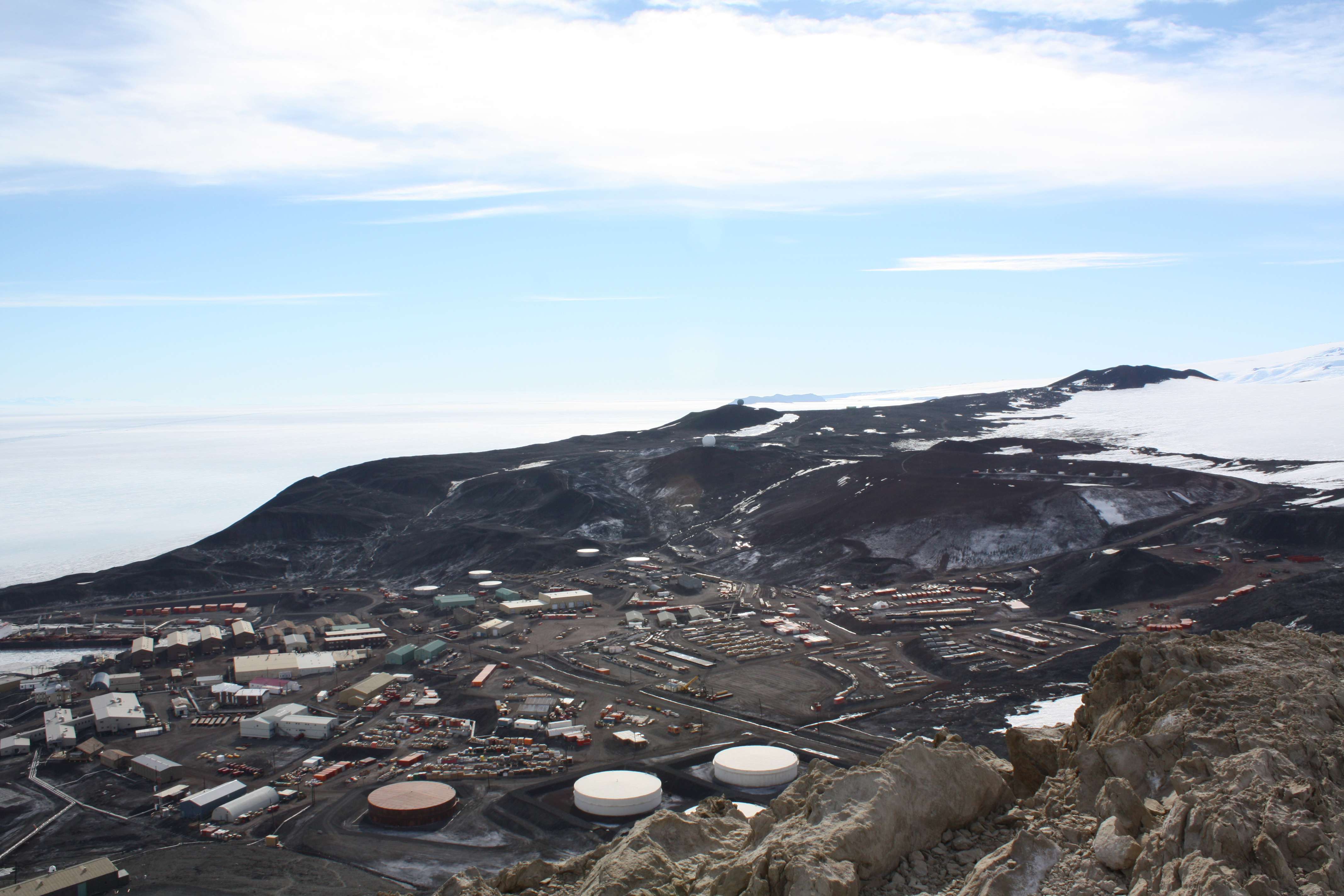 Buildings on a rocky land.