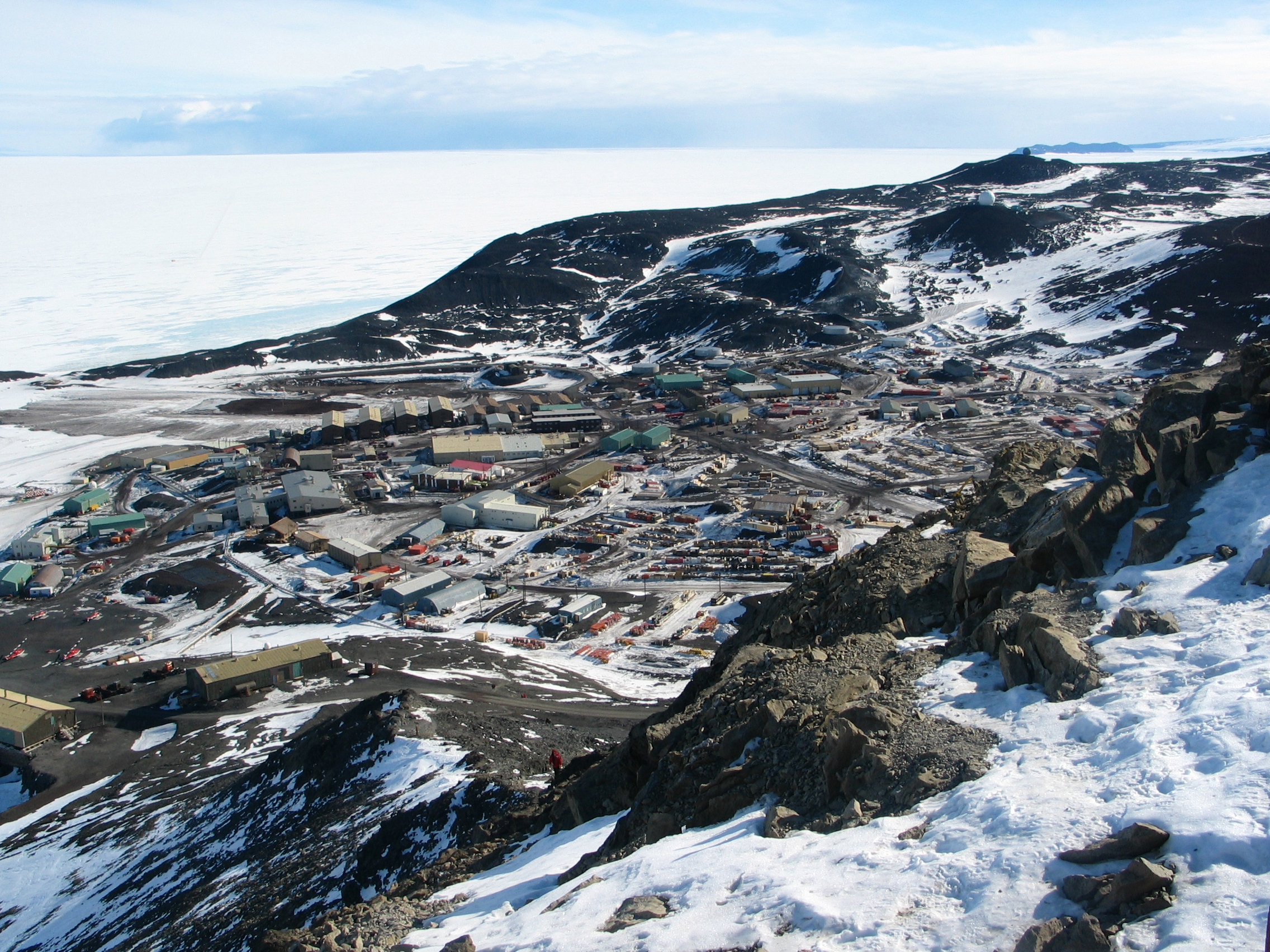 An aerial view of a small town.