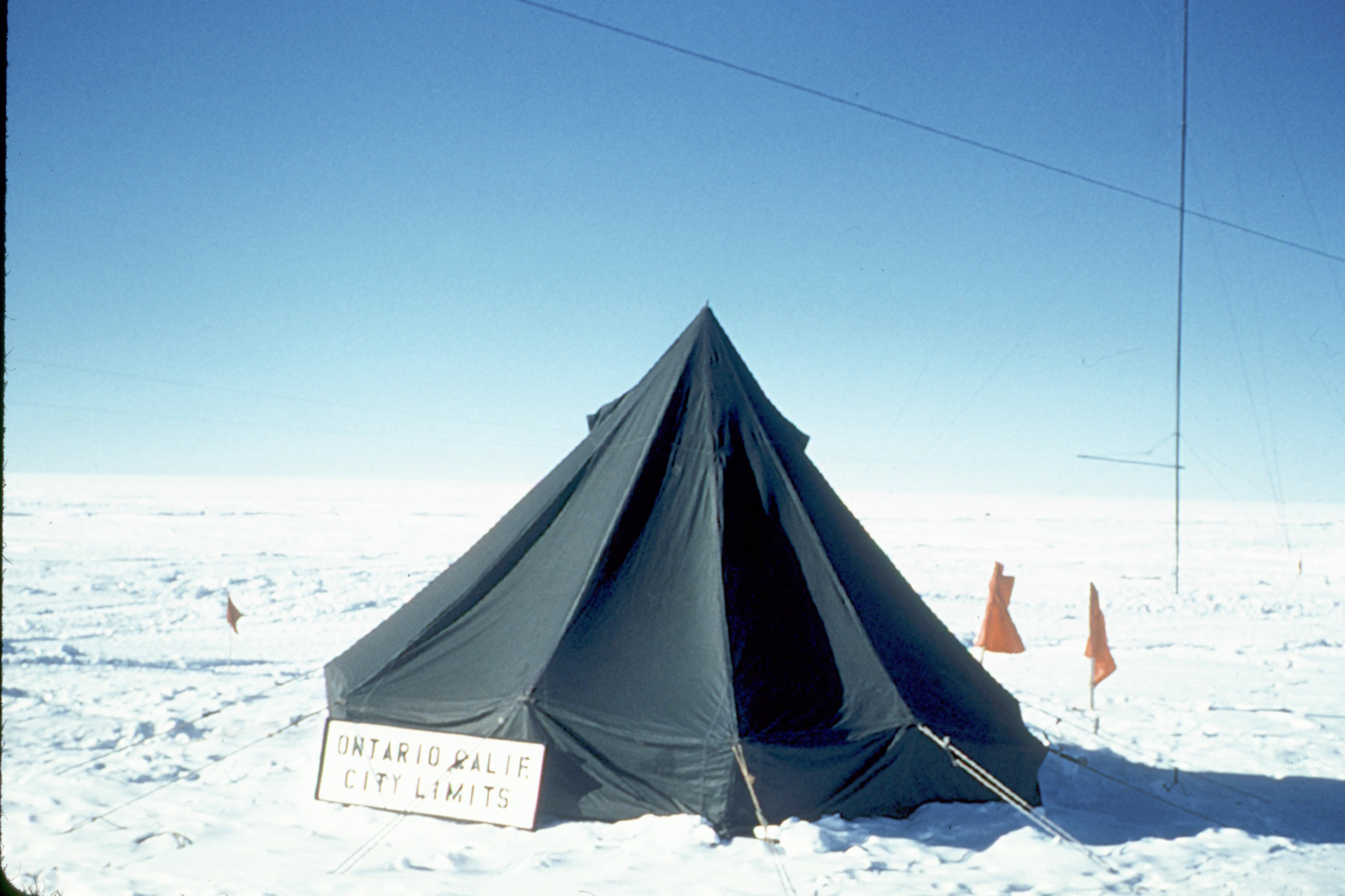 Tent on snow.