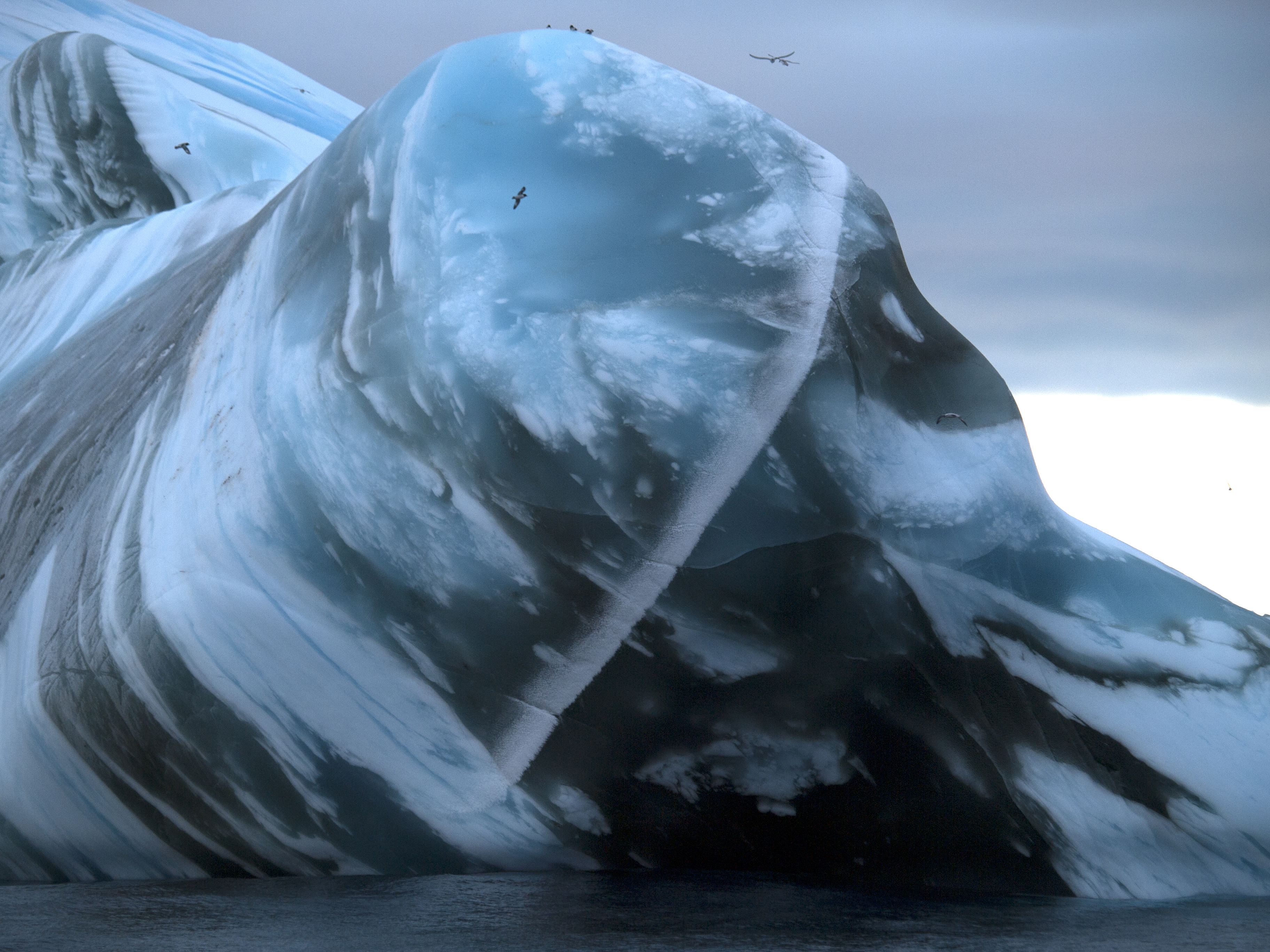 The underside of an old iceberg.
