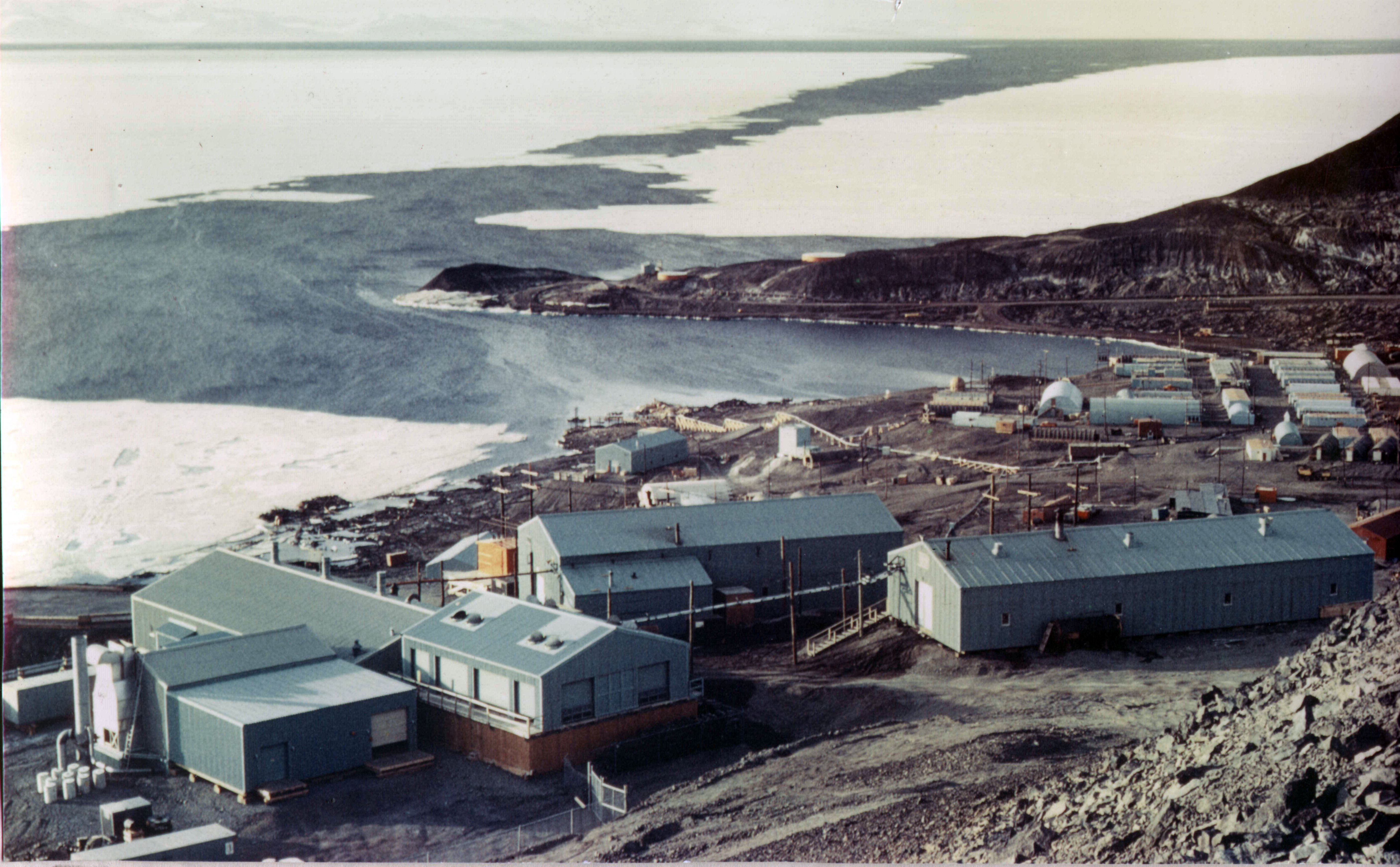 Buildings near the ocean.