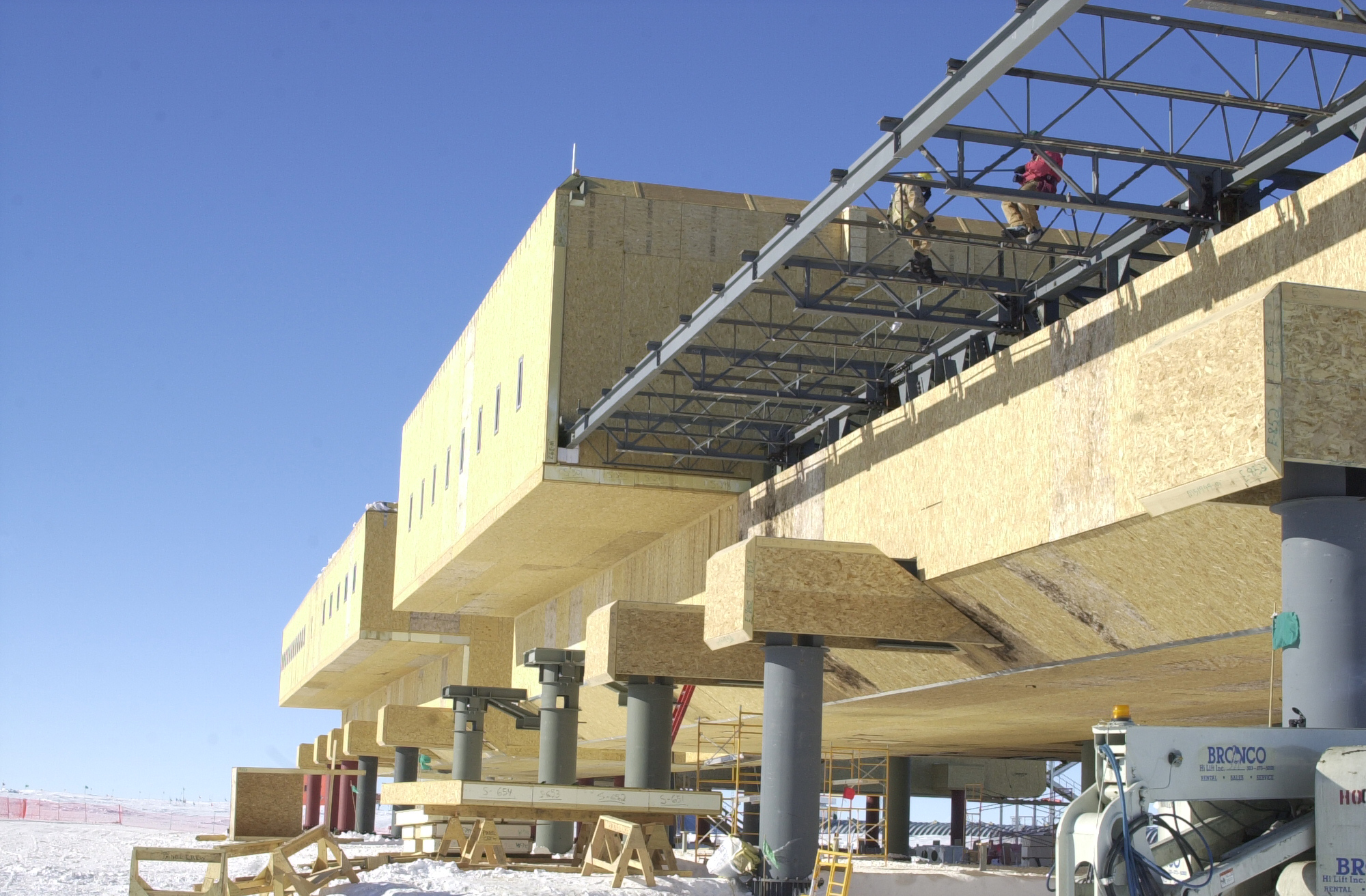 Men working on steel beams.