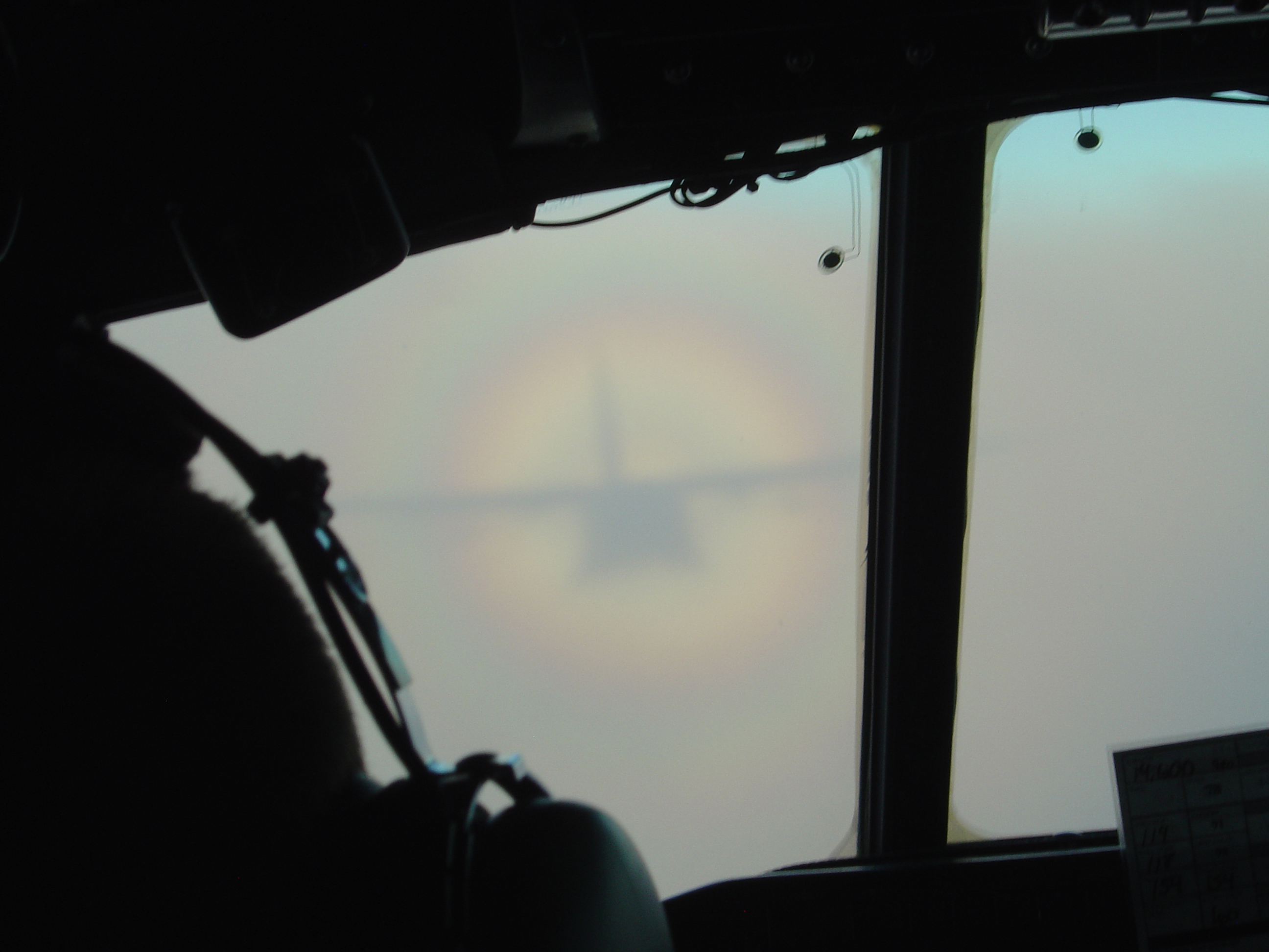 View from cockpit.