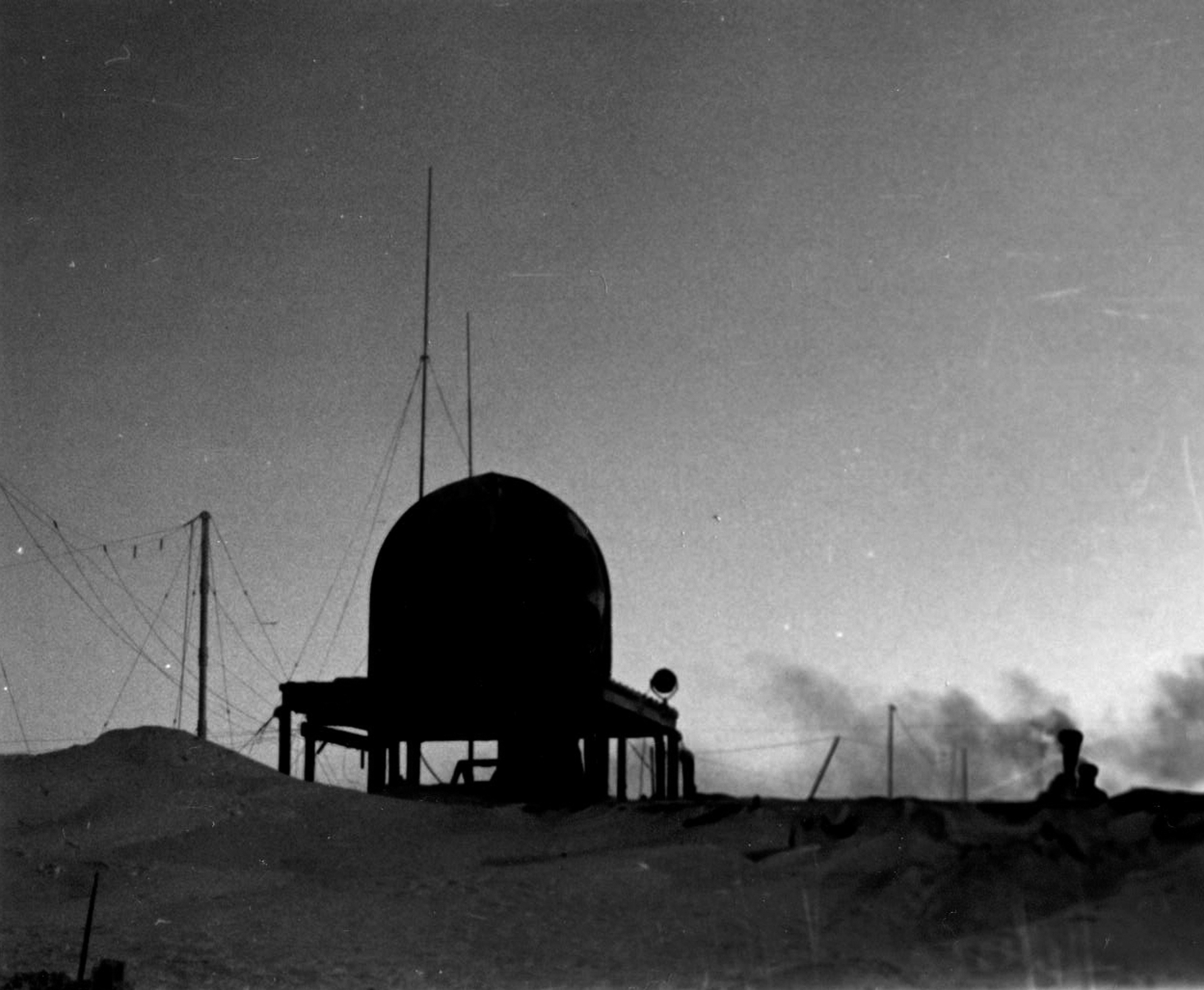 Observatory in snow.