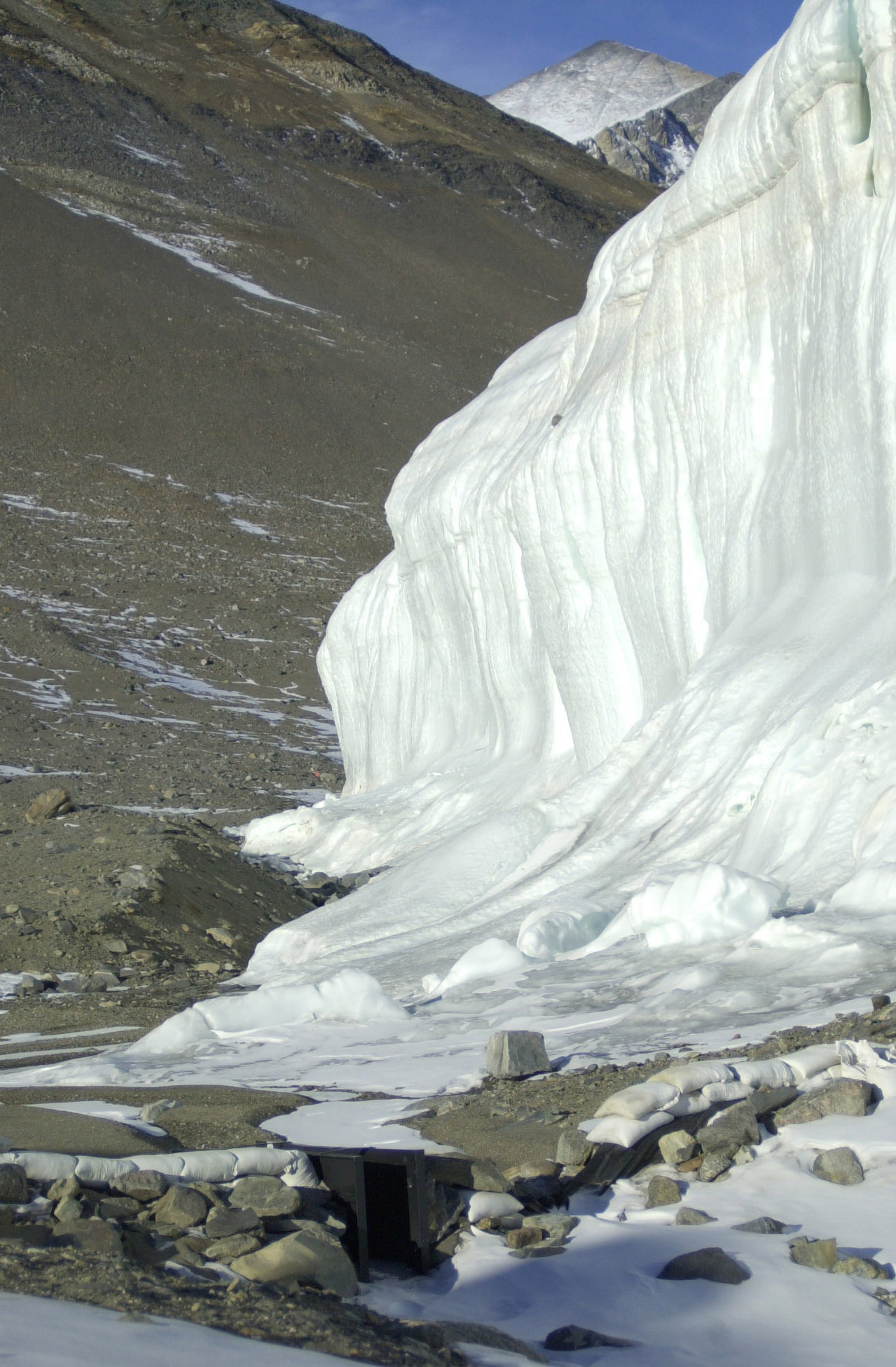 The edge of a glacier.