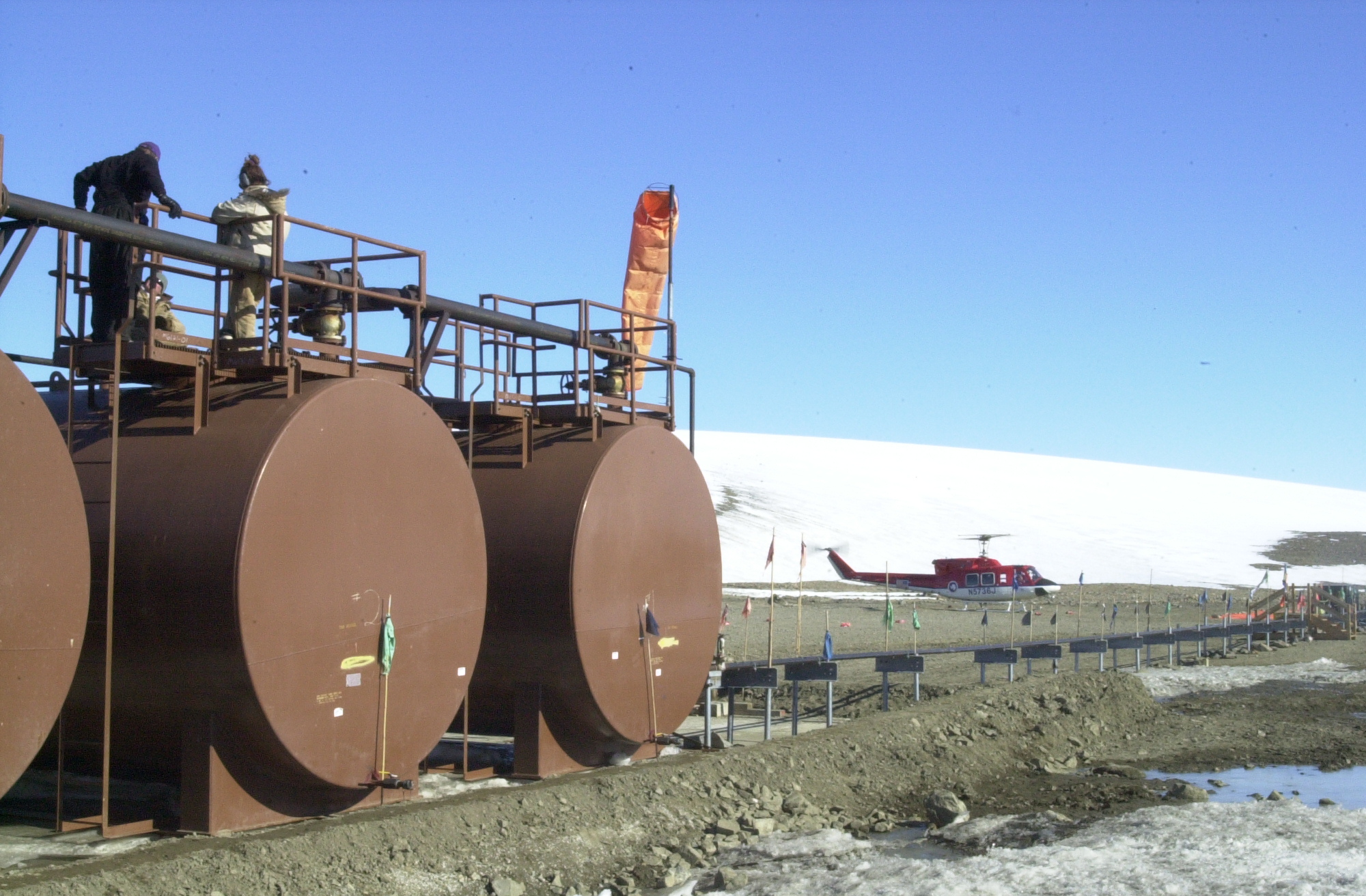 Brown fuel tanks.