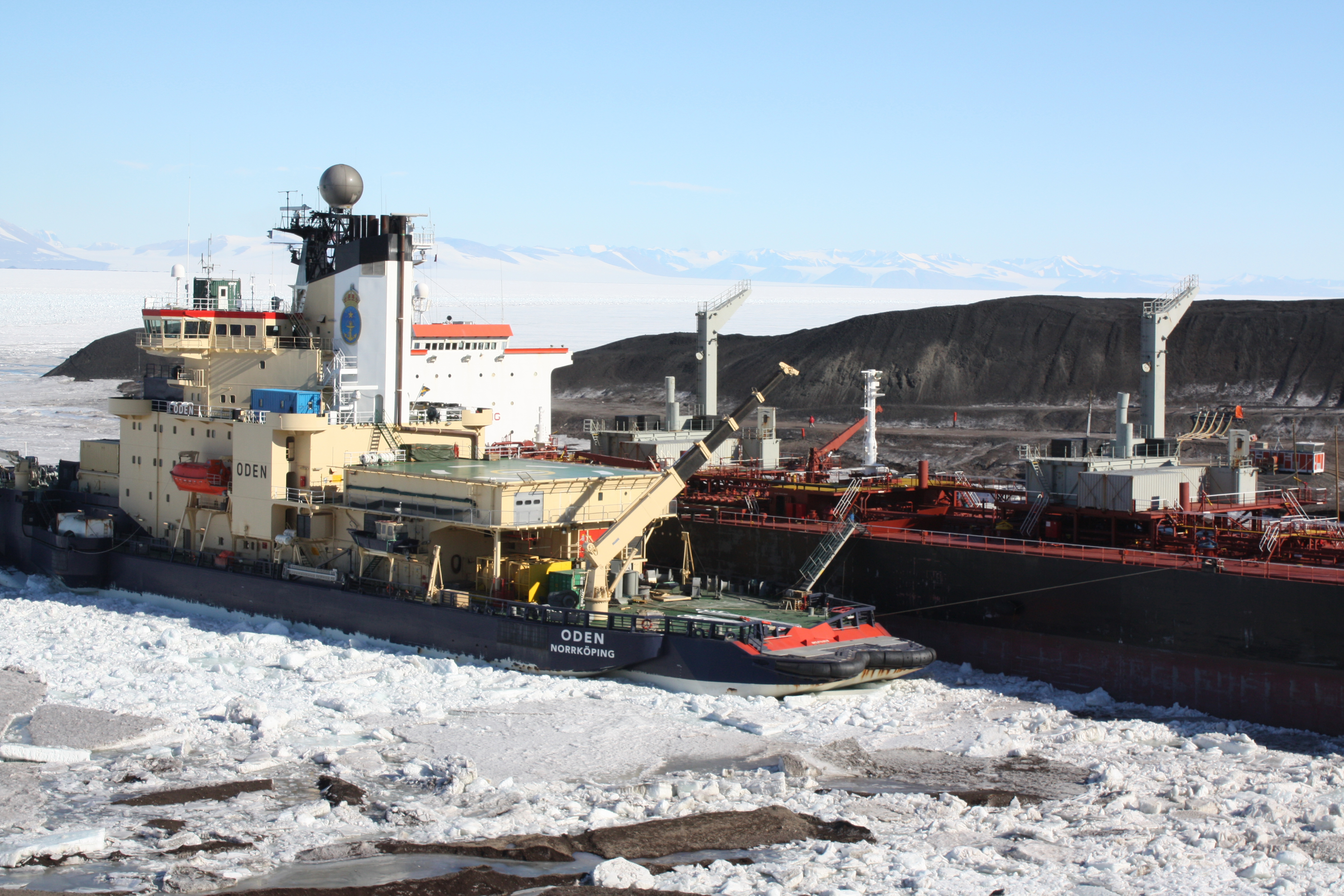 Two docked ships.