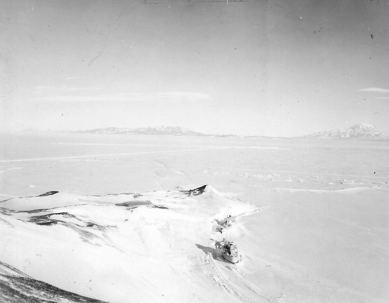 Two ships in ice.