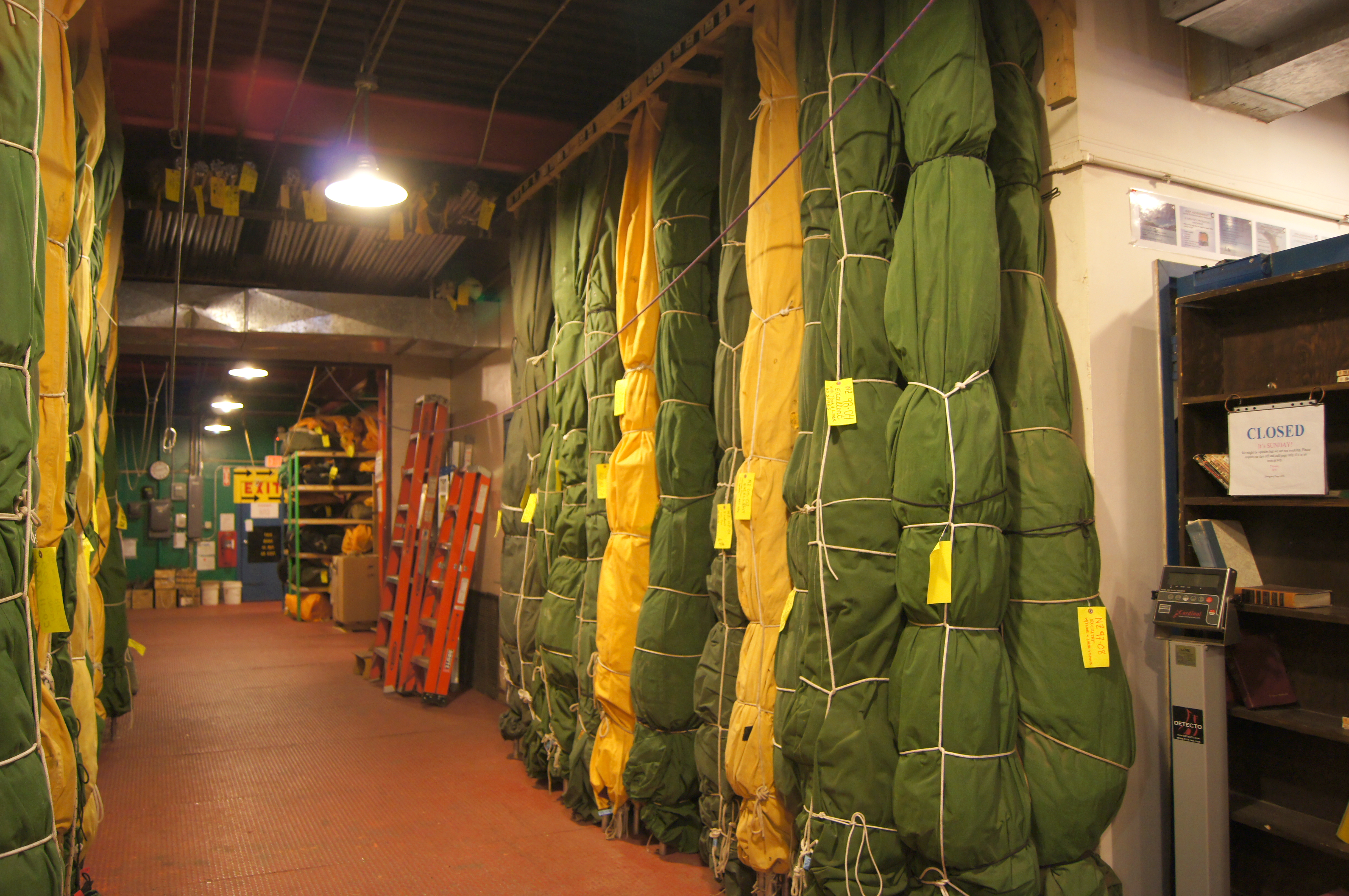 A view inside a warehouse.