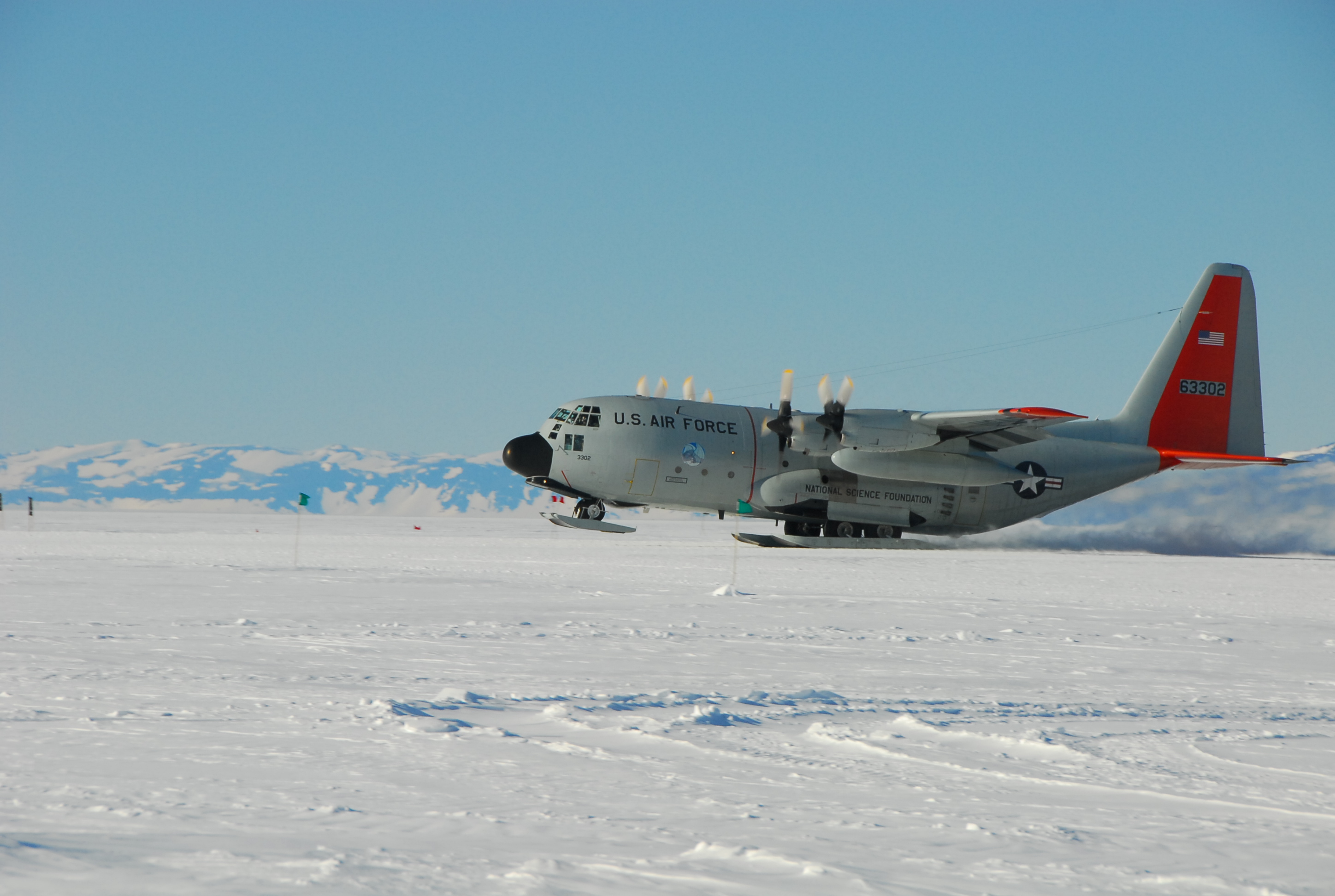 Antarctic Photo Library - Photo Details - lc130-pegasus-takeoff.JPG