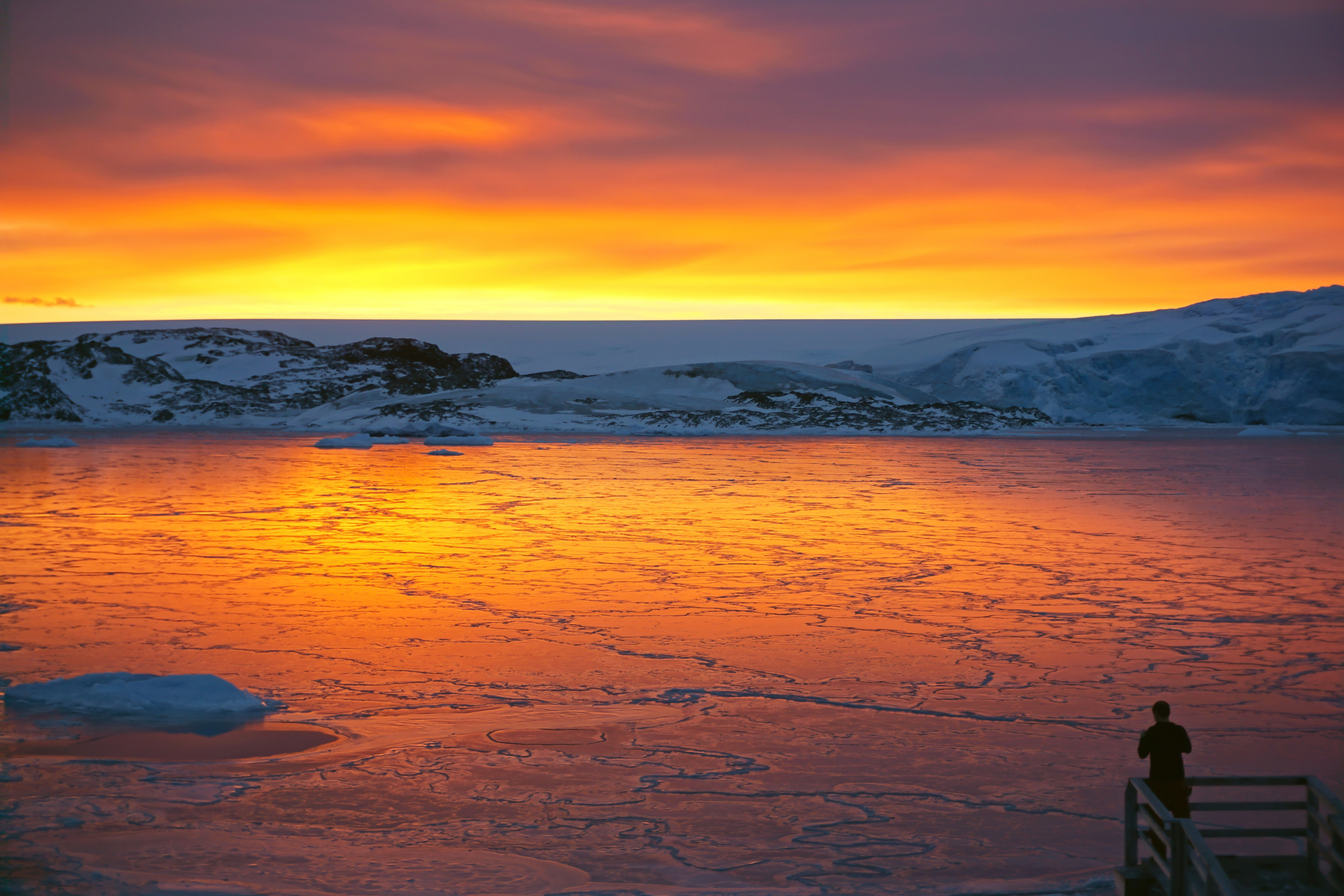 An orange sunset.