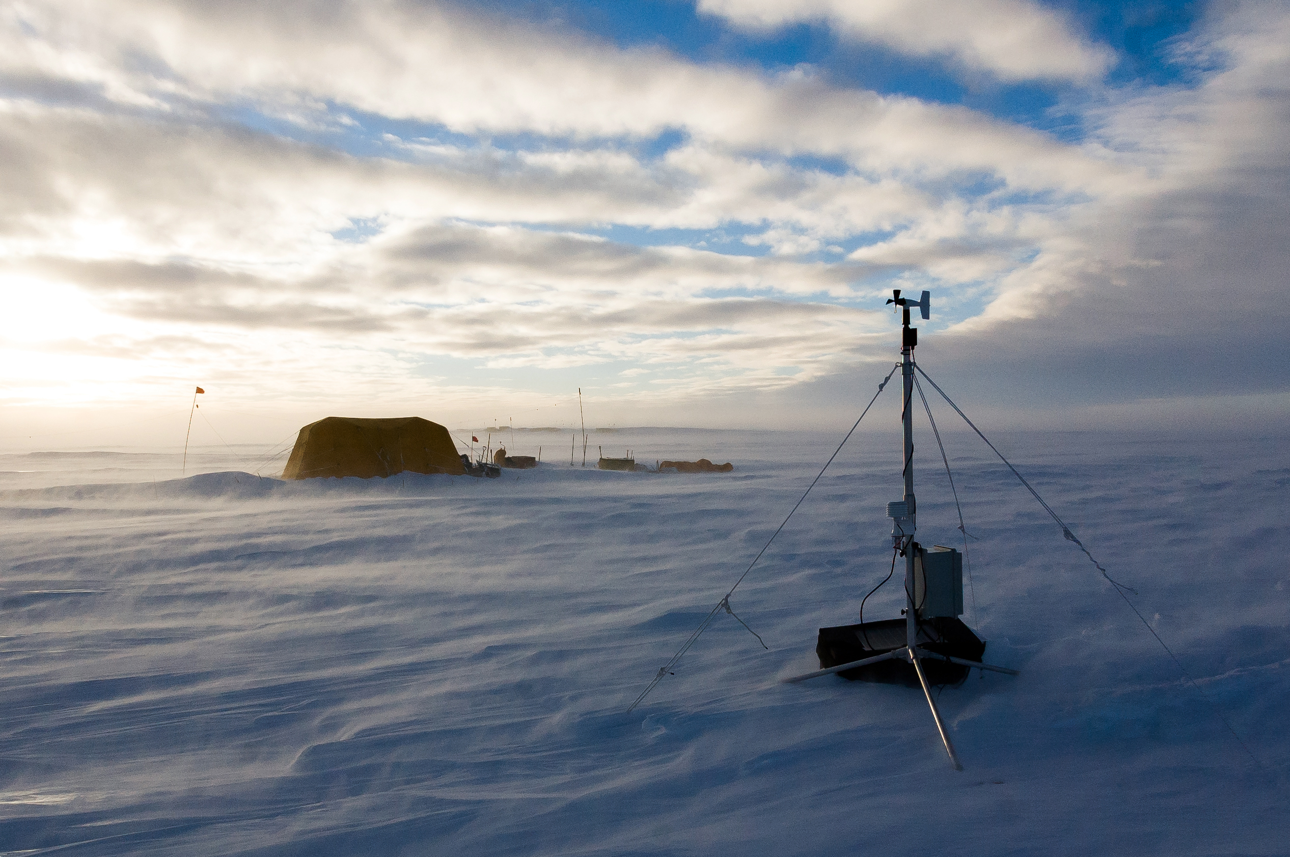 A meteorology station in the field.