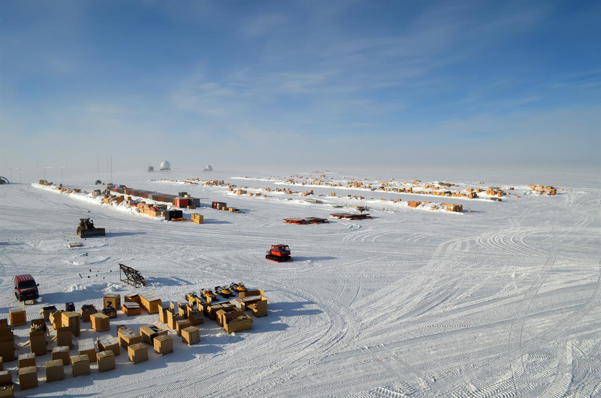 Antarctic Photo Library - Photo Details - south-pole-cargo-berms-4feb16.jpg